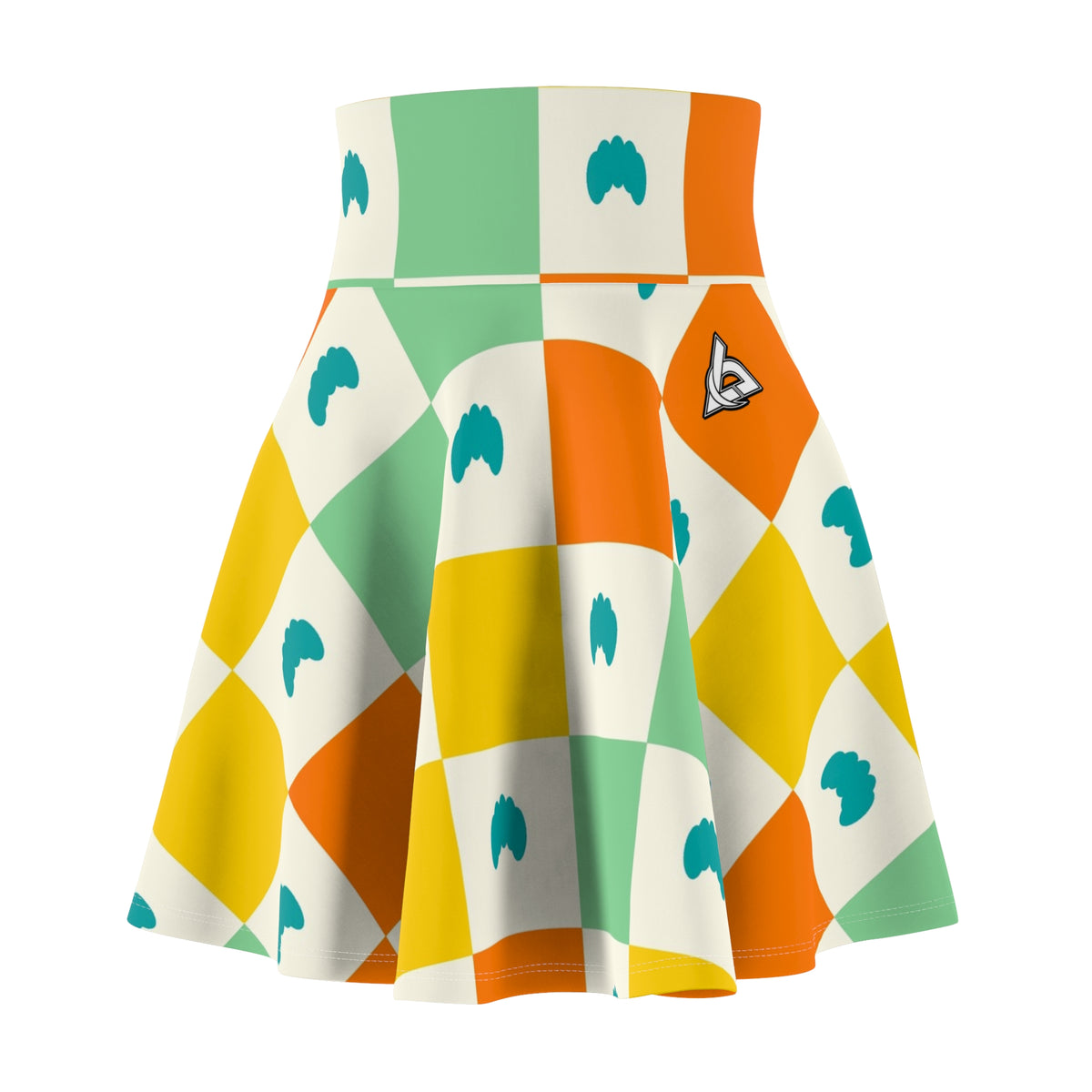 Yoga Citrus Pop Checker Drive Women's Athletic Skater Skirt