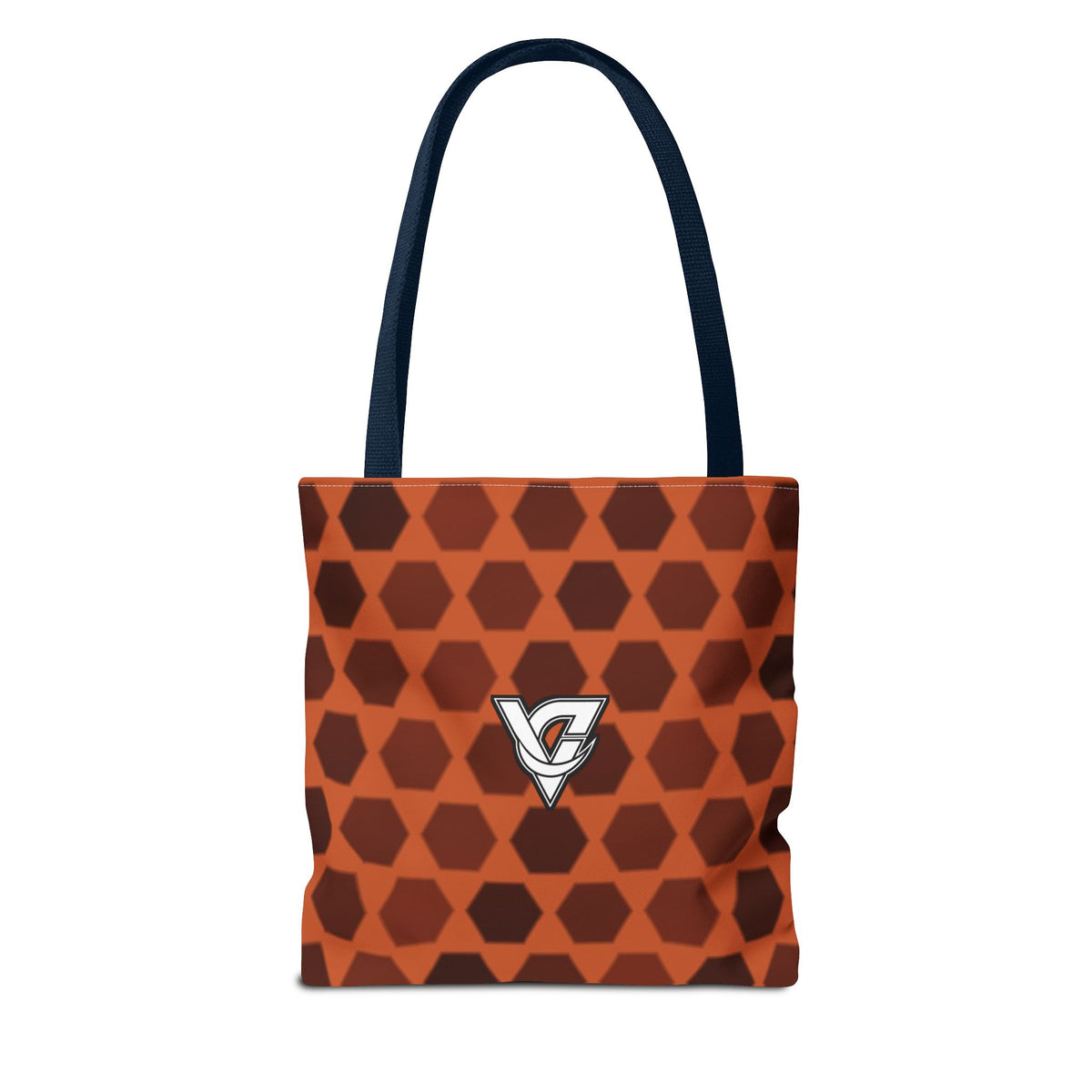 Auburn Hex Grid Tote Bag — All-Over Print Gym & Everyday Tote