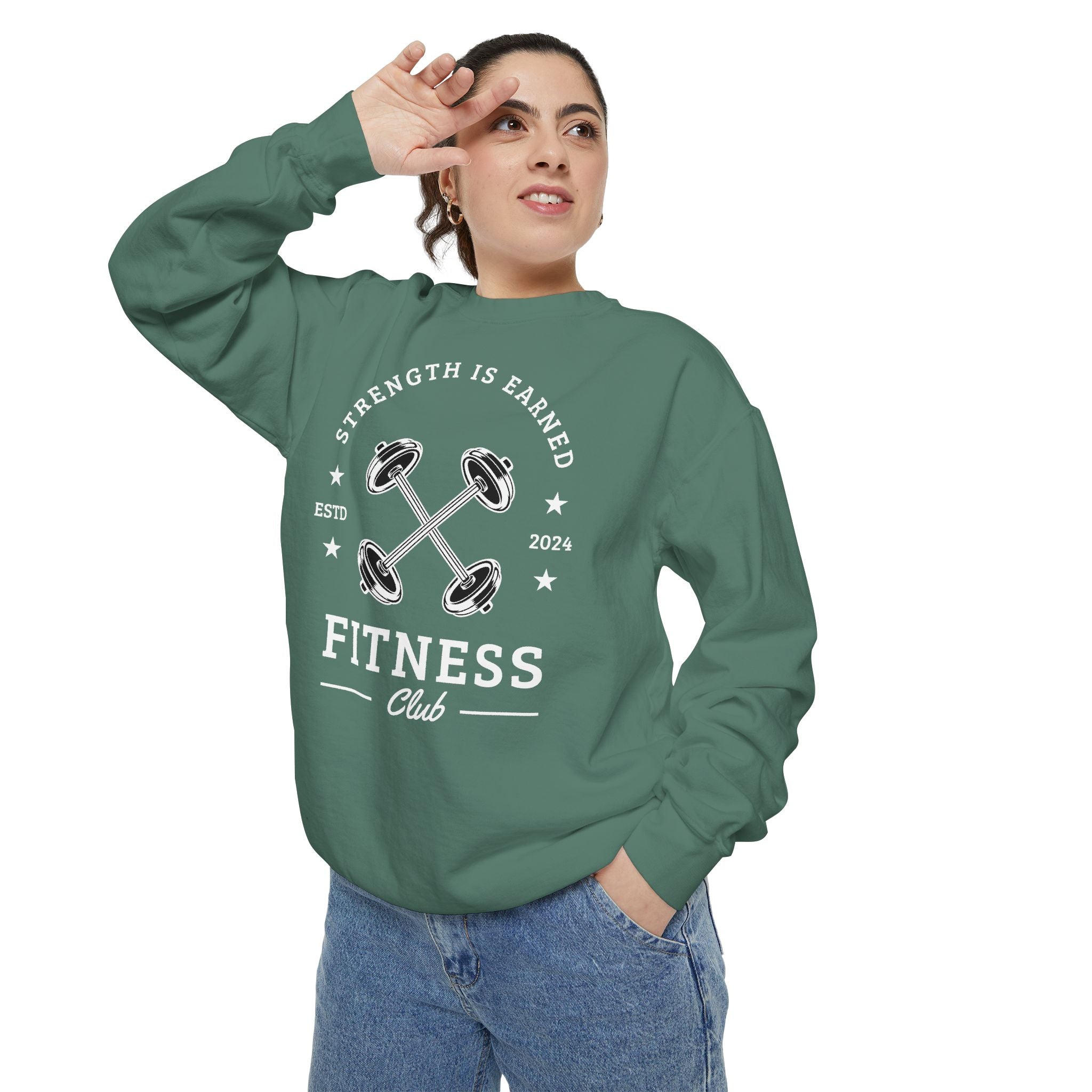 Fitness Club Sweatshirt | "Strength Is Earned" Crewneck