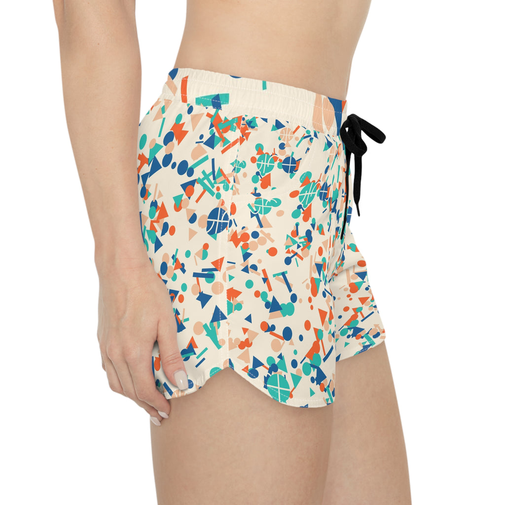 Basketball Papaya Splash Confetti Pop Women's Athletic Shorts with Pockets