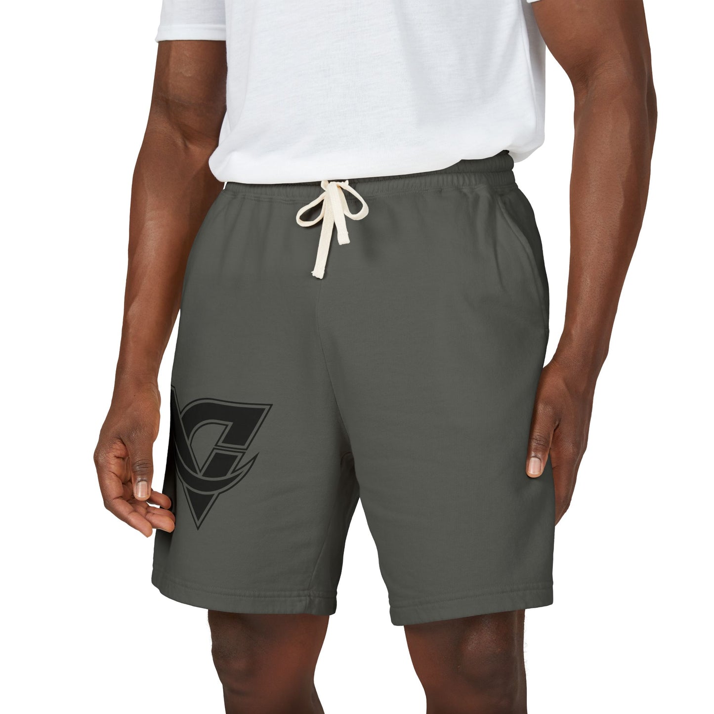 Lightweight Fleece Sweat Shorts — Retro V Logo Casual Lounge Shorts