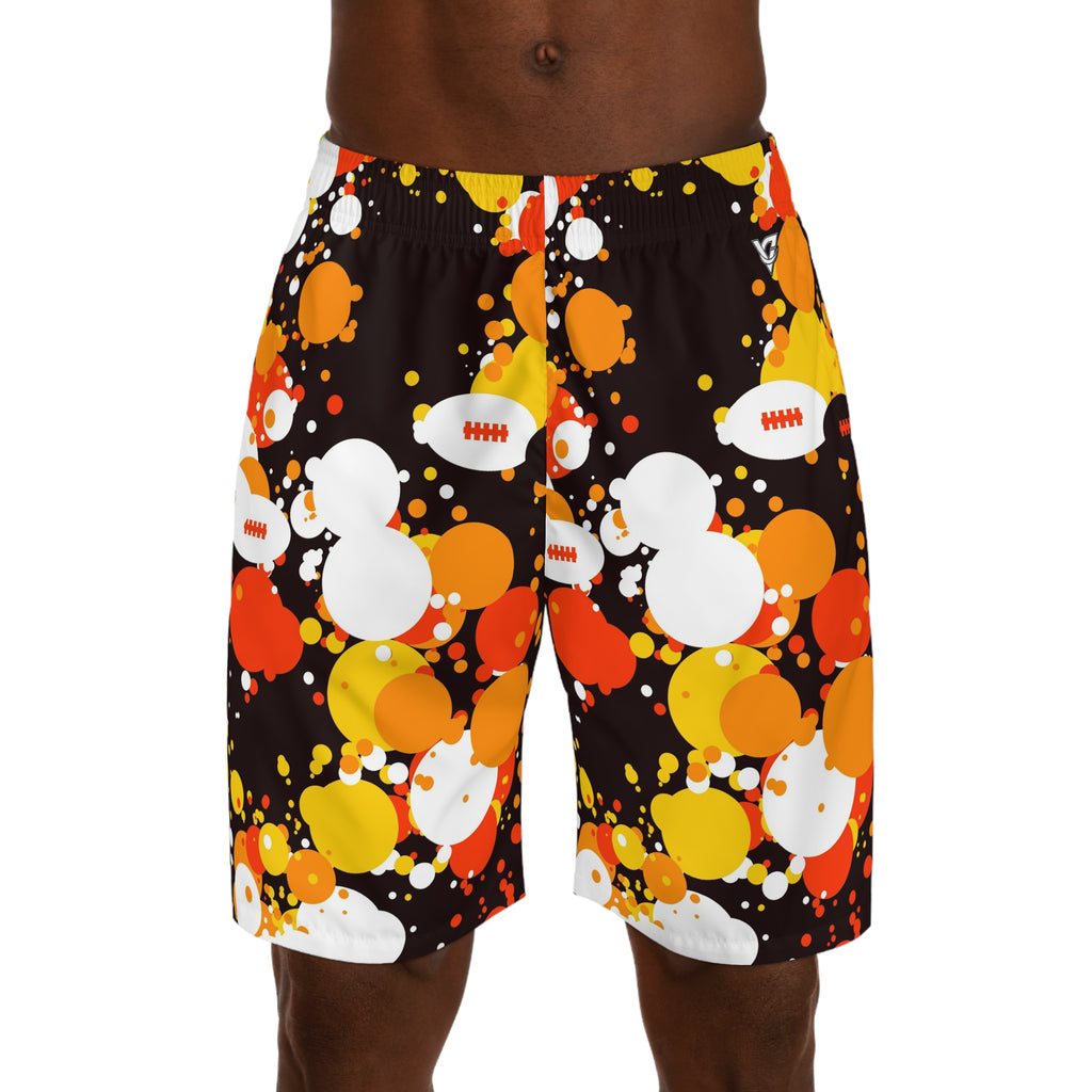 Football Solar Flare Splash Zone Men's Athletic Shorts with Pockets