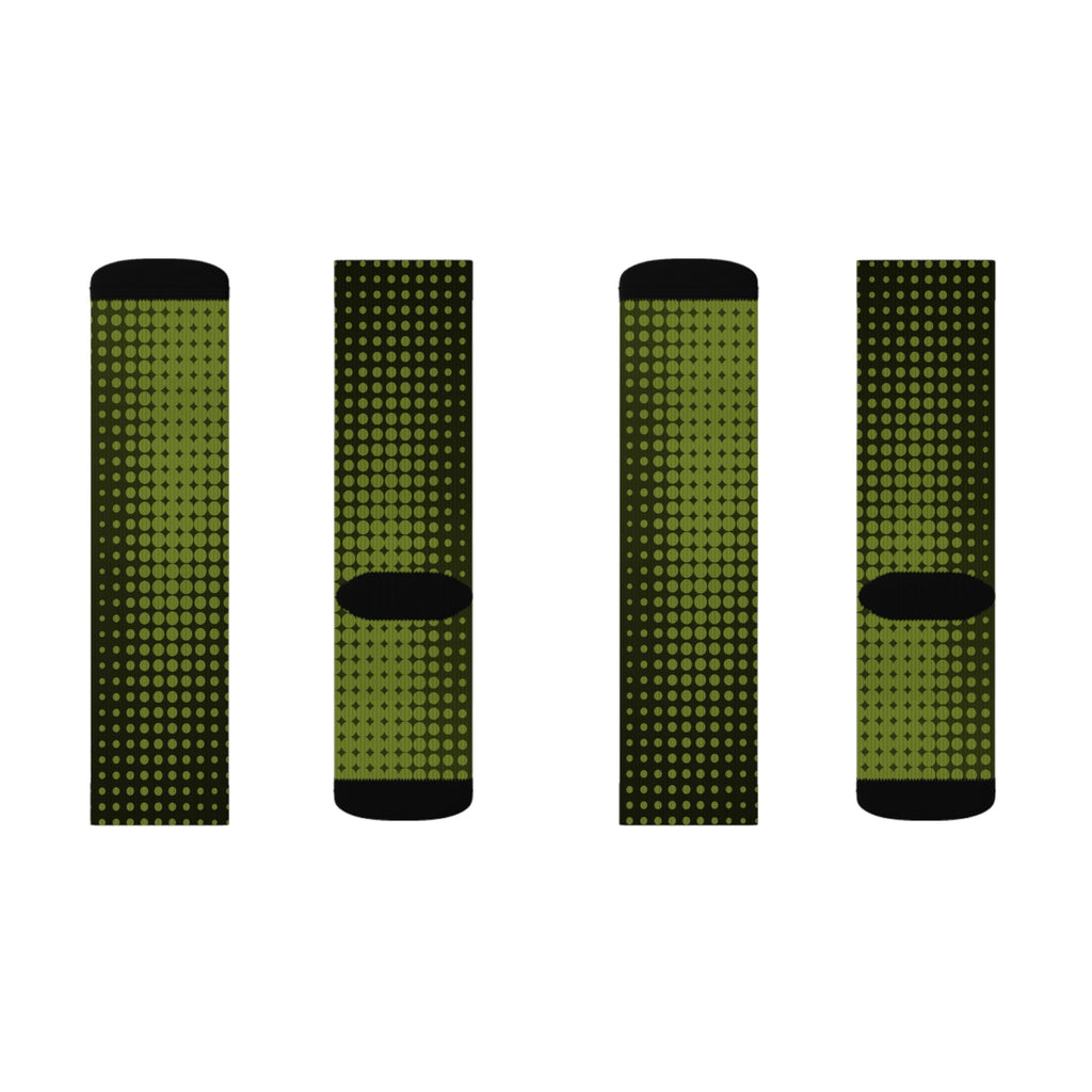 Olive Halftone Athletic Crew Socks