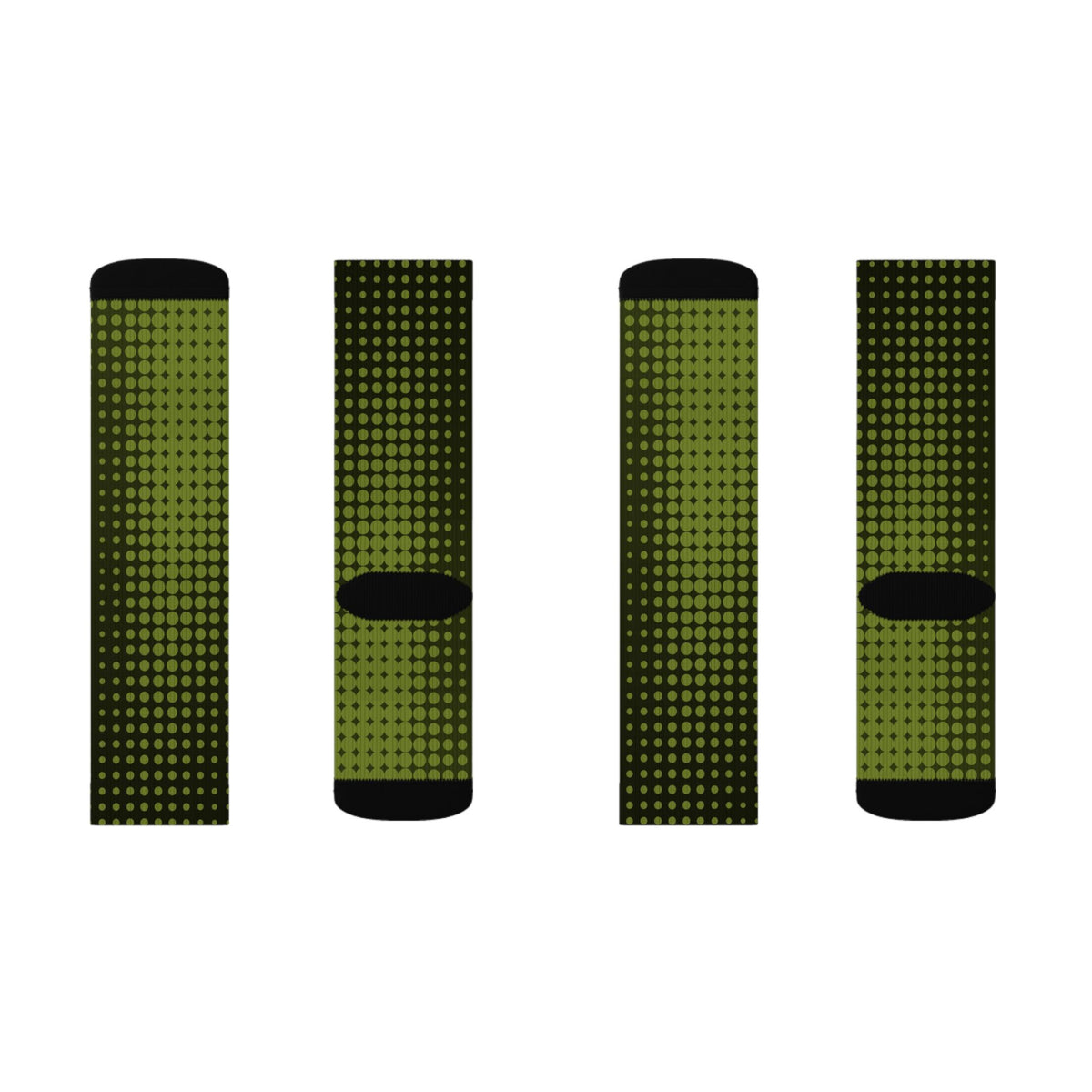 Olive Halftone Athletic Crew Socks