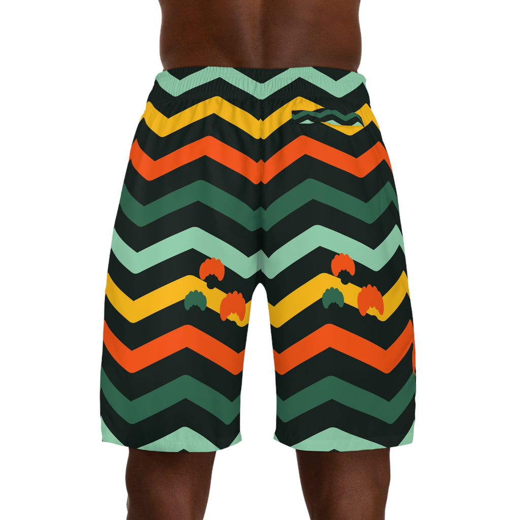 Yoga Jungle Juice Chevron Rush Men's Athletic Shorts with Pockets