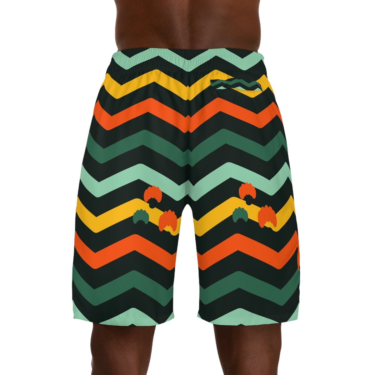 Yoga Jungle Juice Chevron Rush Men's Athletic Shorts with Pockets