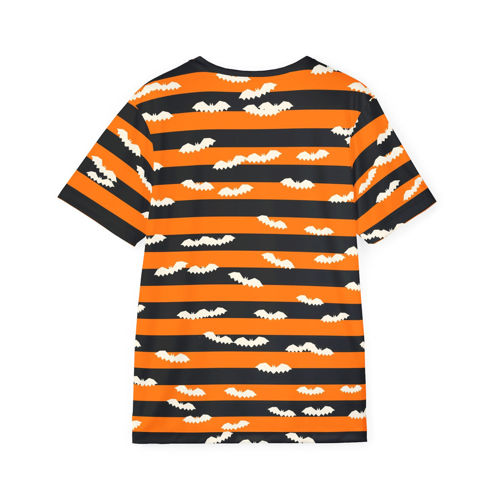 Halloween Pumpkin Orange Bat Stripe Multipurpose Athletic Shirt