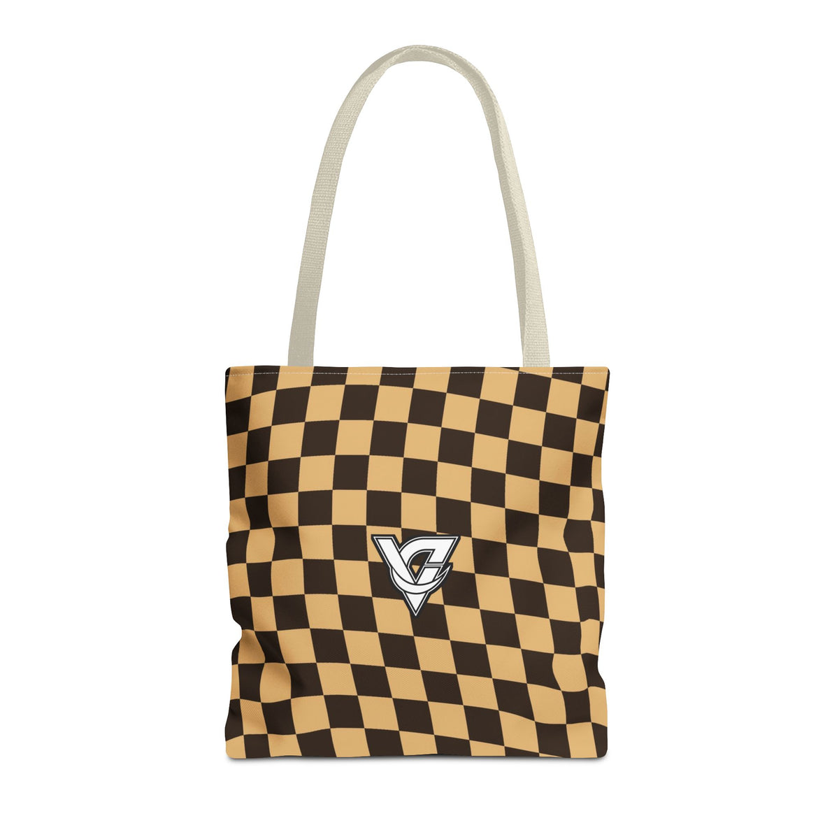 Desert Warp Check Tote Bag — All-Over Print Gym & Everyday Tote