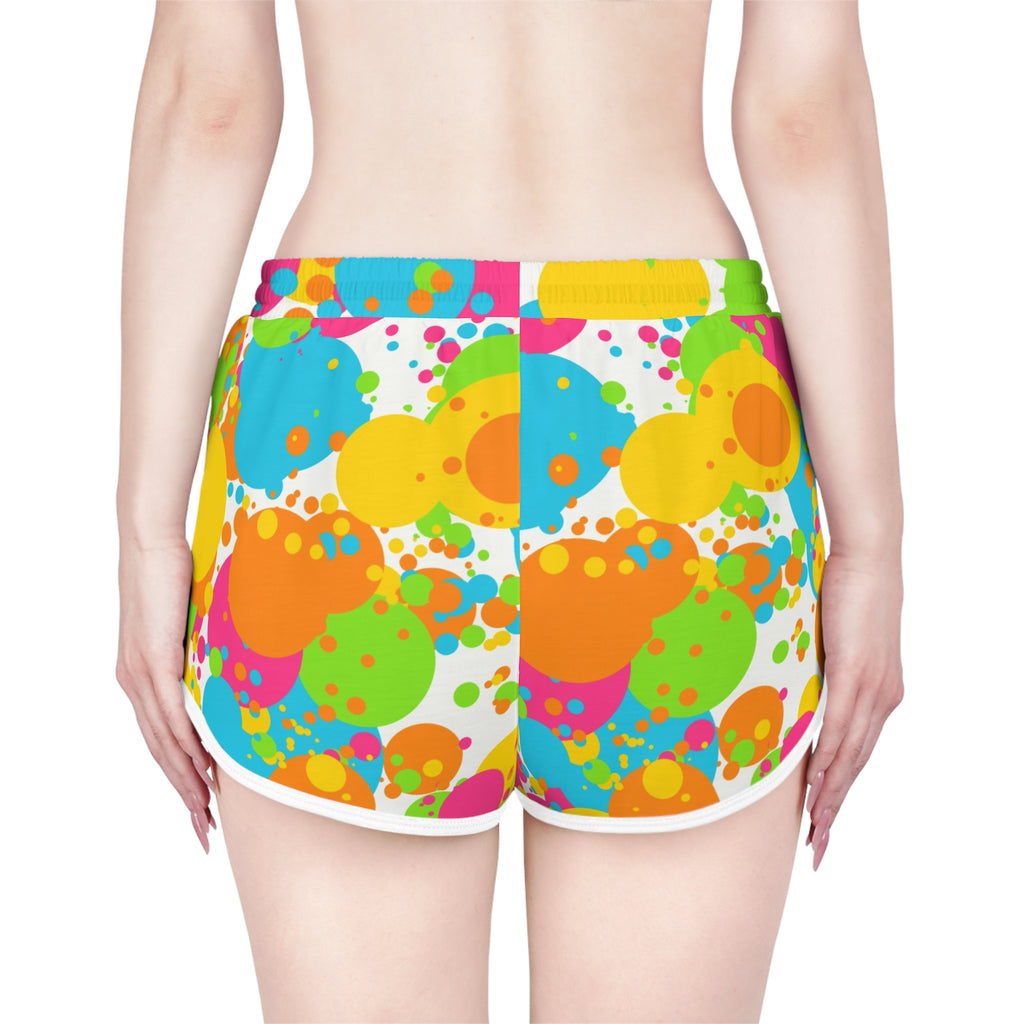 Women's Citrus Splash Relaxed Shorts – Colorful All-Over Print Running & Workout Shorts