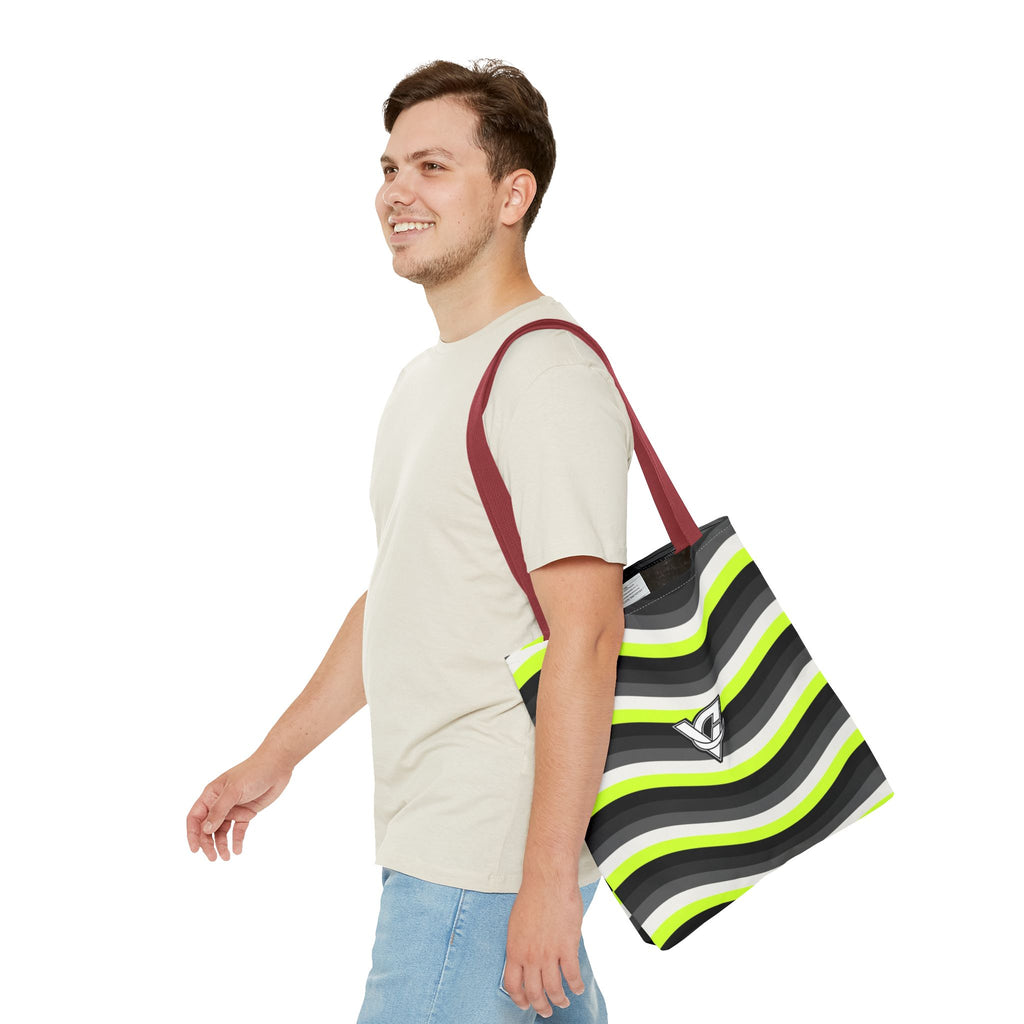 Graphite Wave Tote Bag — All-Over Print Gym & Everyday Tote