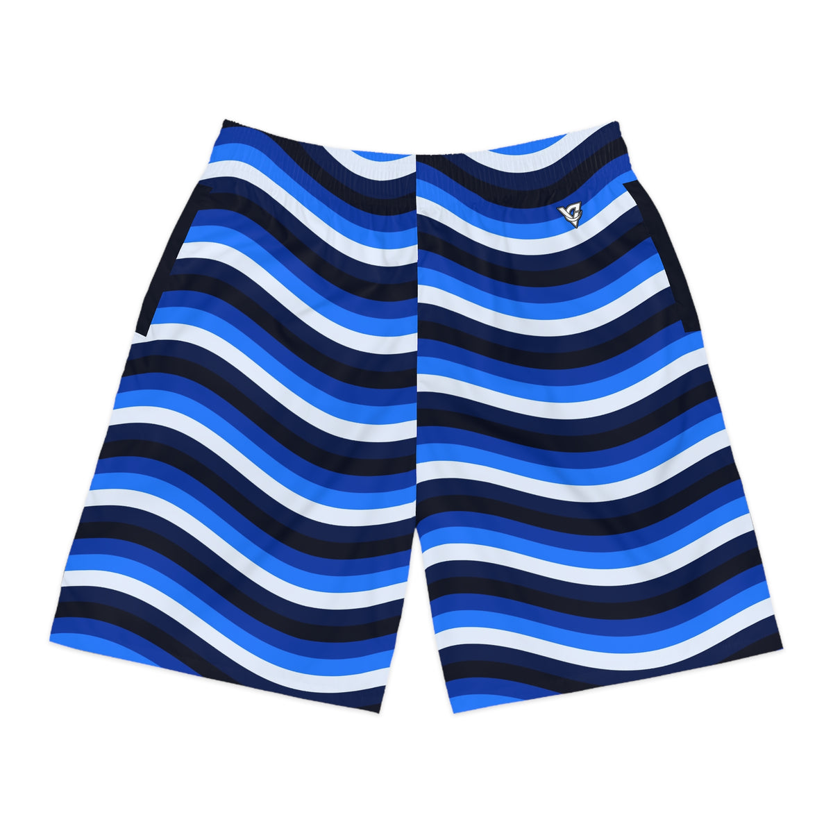Men's Cobalt Wave Performance Jogger Athletic Shorts with Pockets