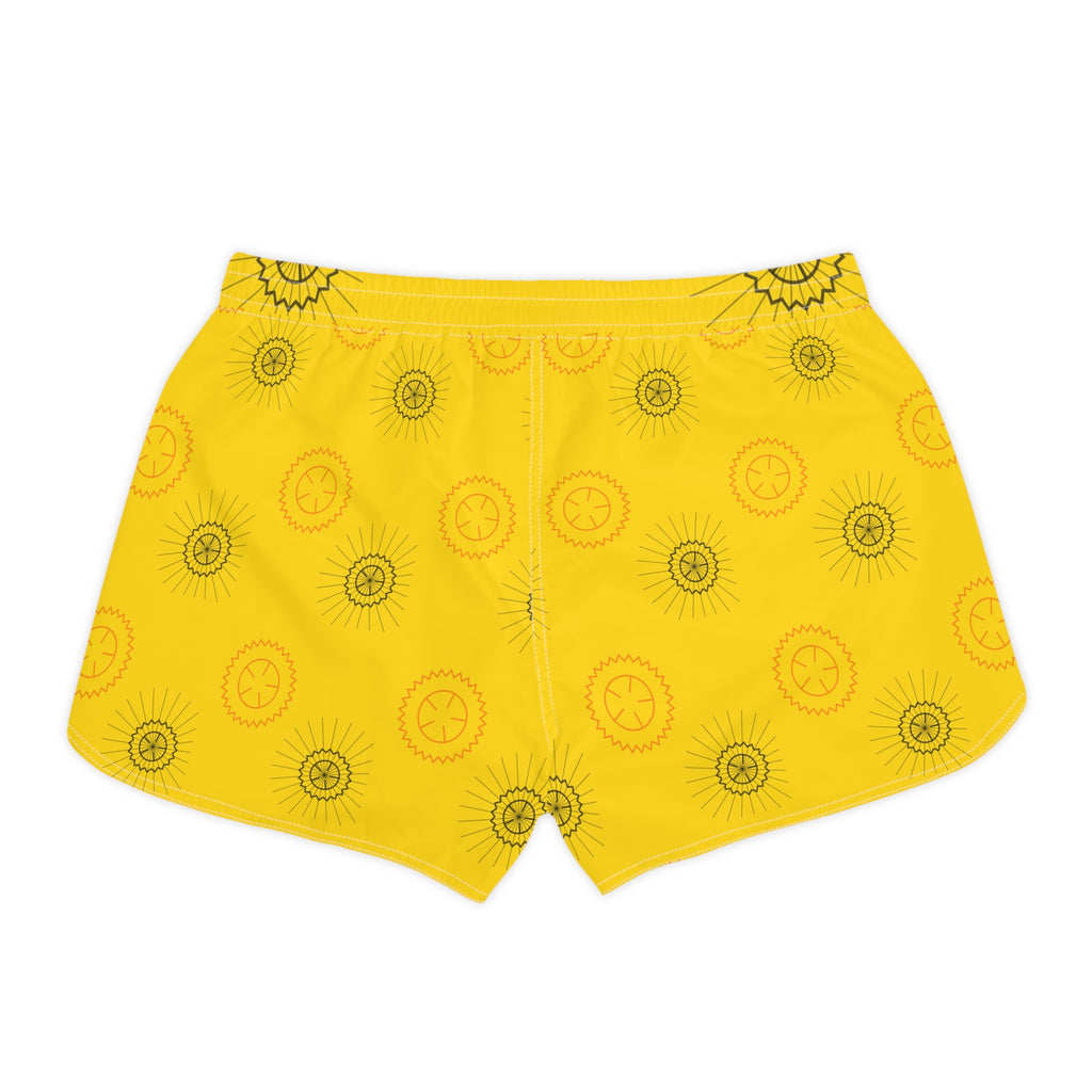 Cycling Neon Citrus Chainring Women's Athletic Shorts with Pockets