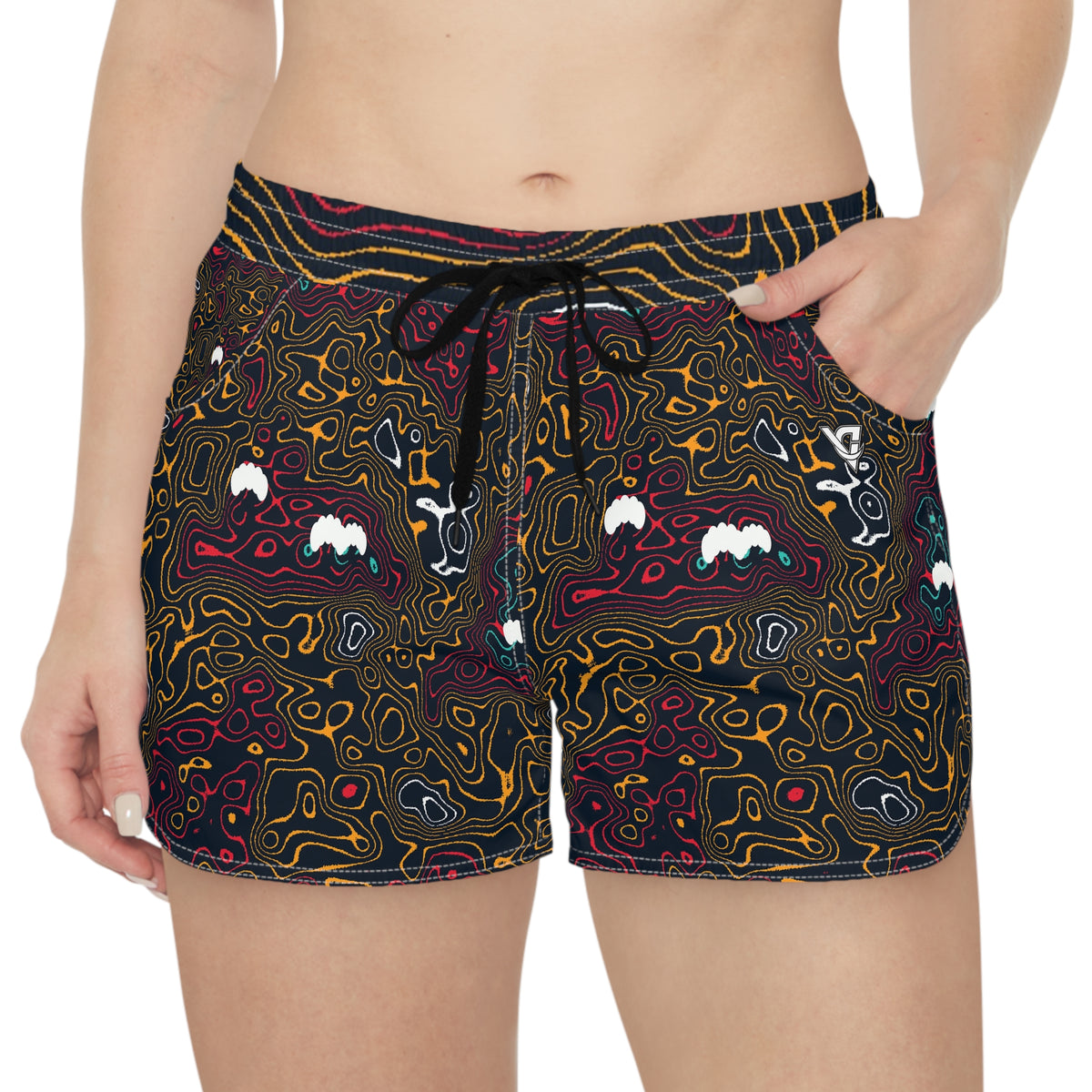 Yoga Aqua Volt Topo Trail Women's Athletic Shorts with Pockets