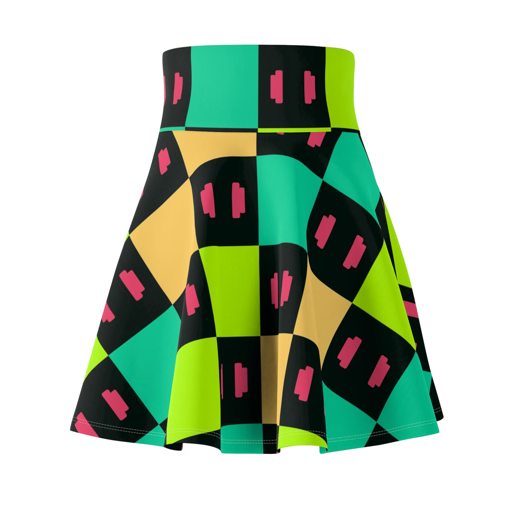 Training & Gym Emerald Zest Checker Drive Women's Athletic Skater Skirt