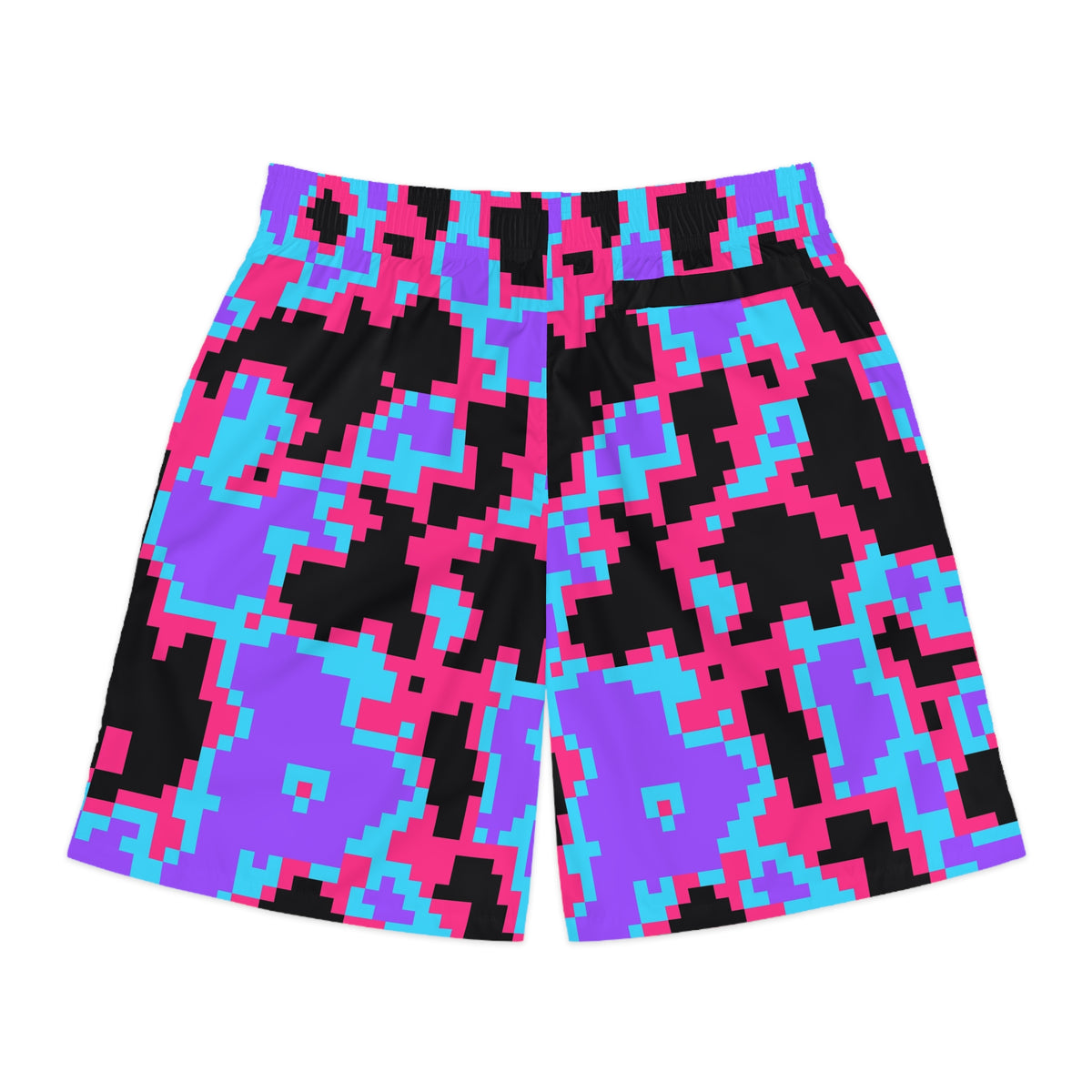 Men's Neon Digital Camo Performance Jogger Athletic Shorts with Pockets
