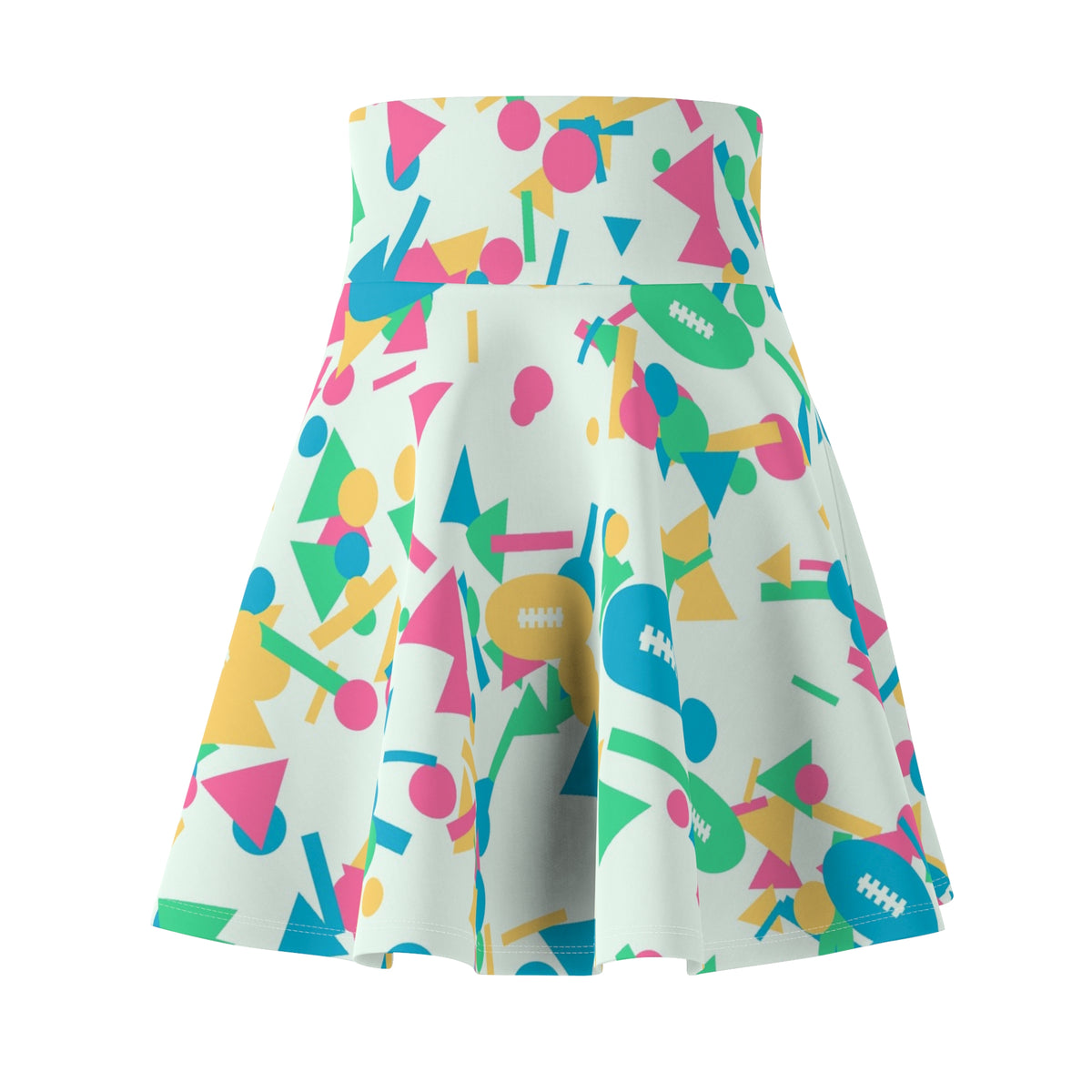 Football Mint Sorbet Confetti Pop Women's Athletic Skater Skirt