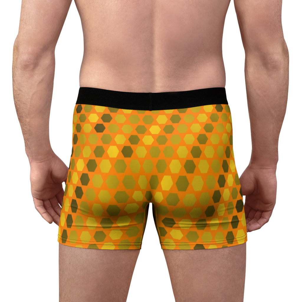 Citrus Hex Grid Men's Boxer Briefs — Performance Underwear
