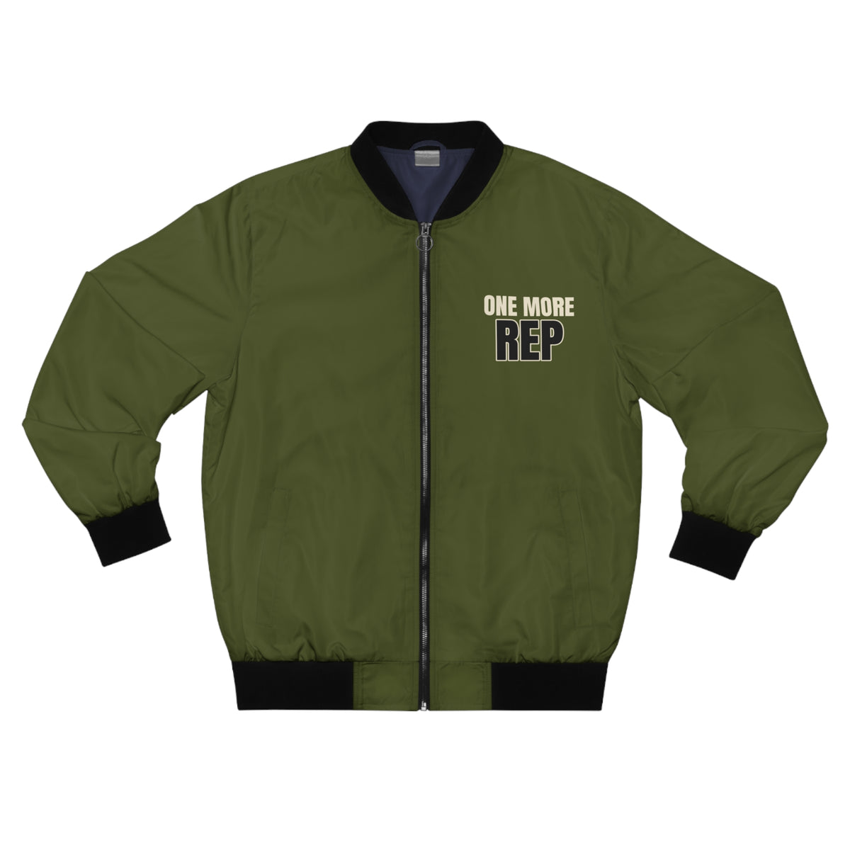 Men's One More Rep Bomber Jacket – Olive Motivational Gym Jacket