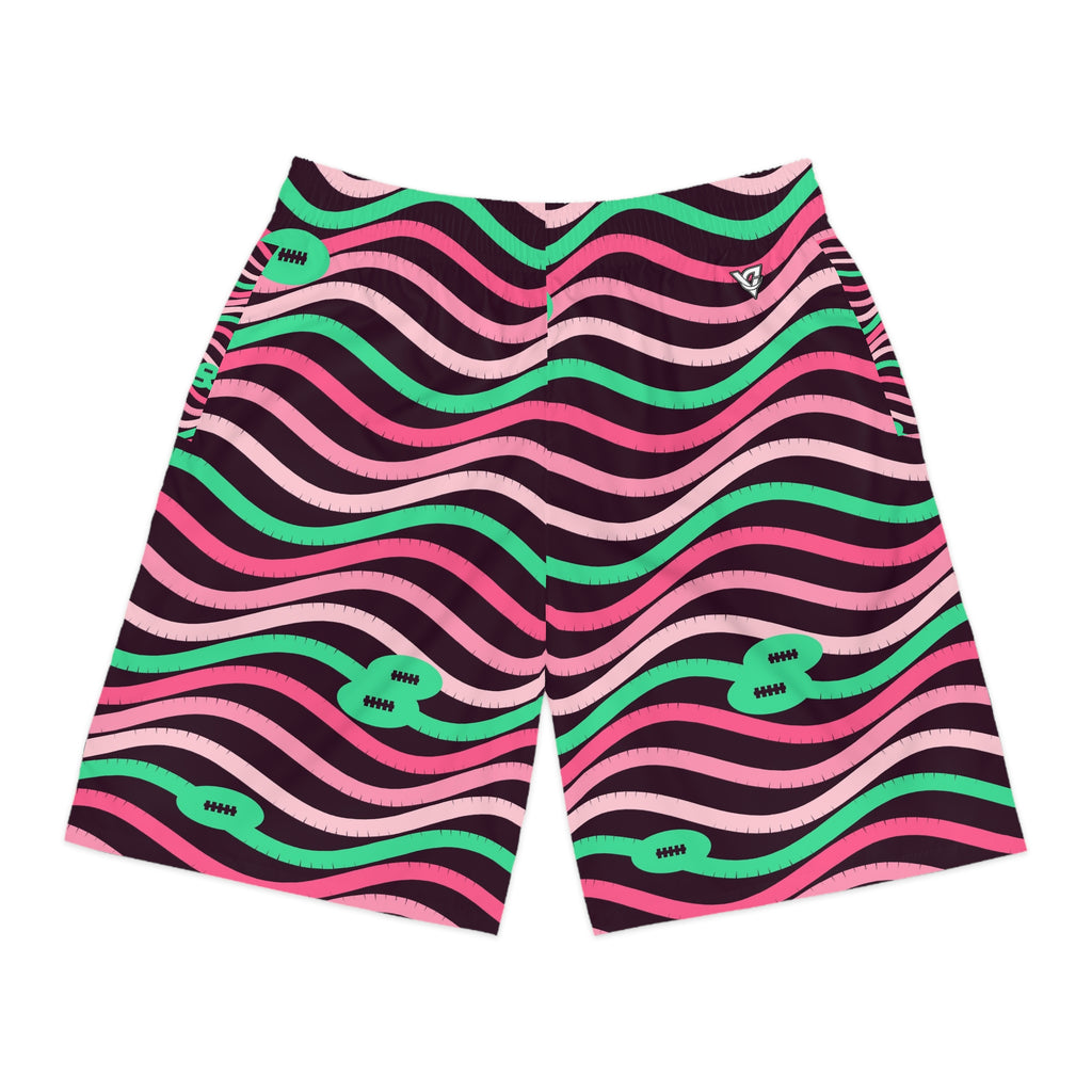 Football Flamingo Fizz Wave Rider Men's Athletic Shorts with Pockets