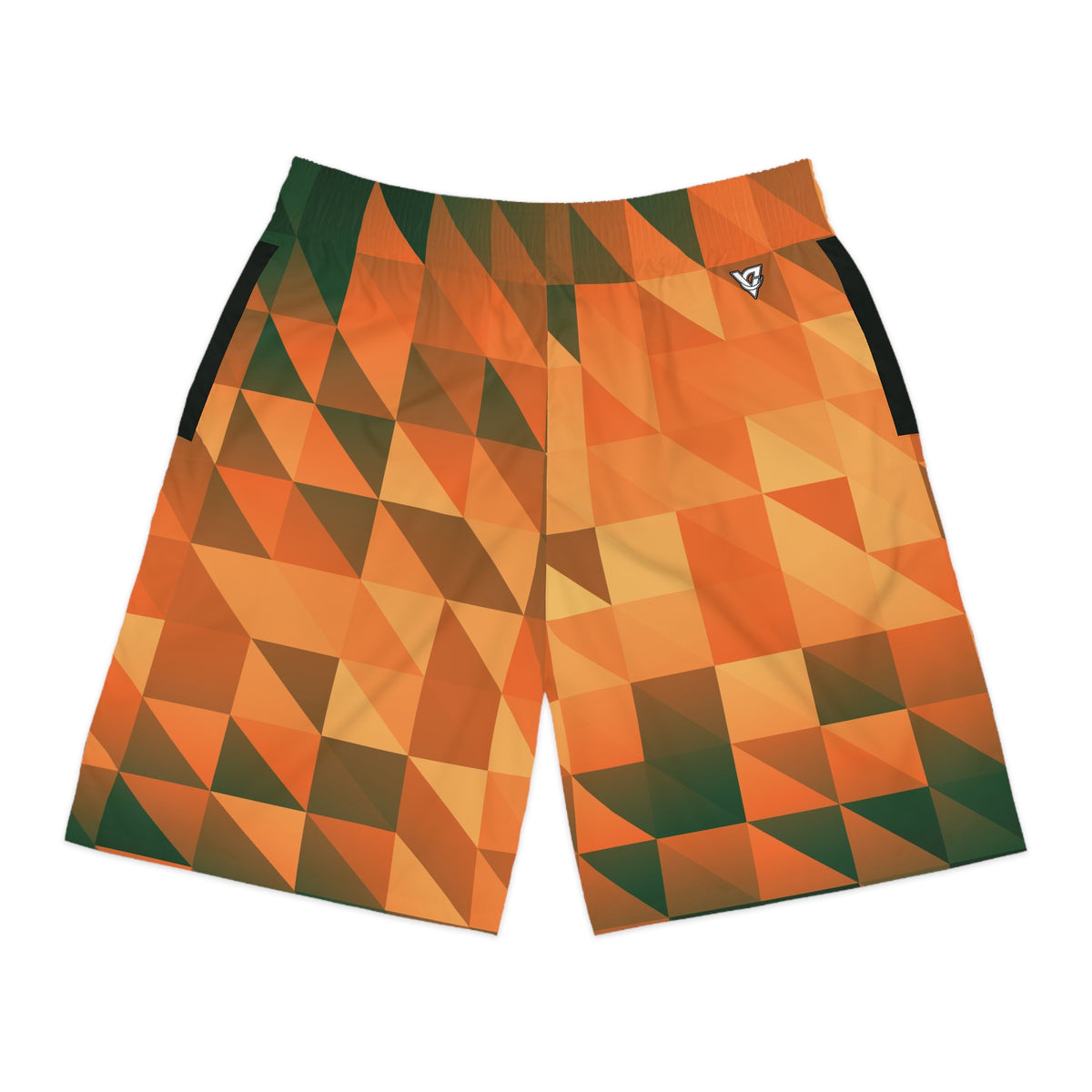Men's Evergreen Ember Low-Poly Performance Jogger Athletic Shorts with Pockets