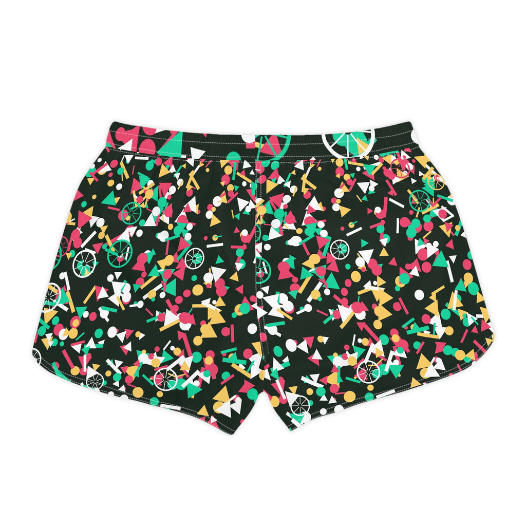 Cycling Watermelon Confetti Pop Women's Athletic Shorts with Pockets