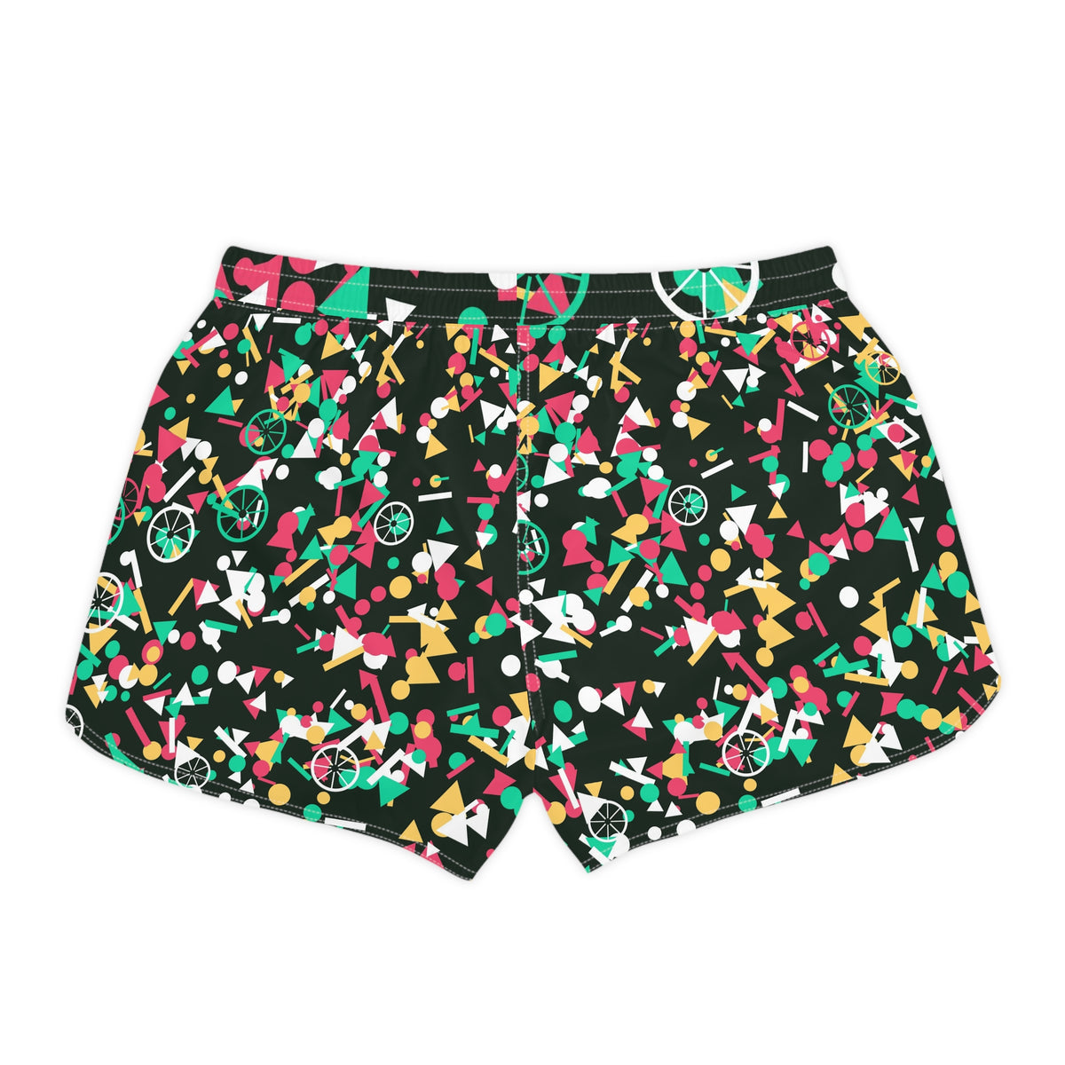 Cycling Watermelon Confetti Pop Women's Athletic Shorts with Pockets