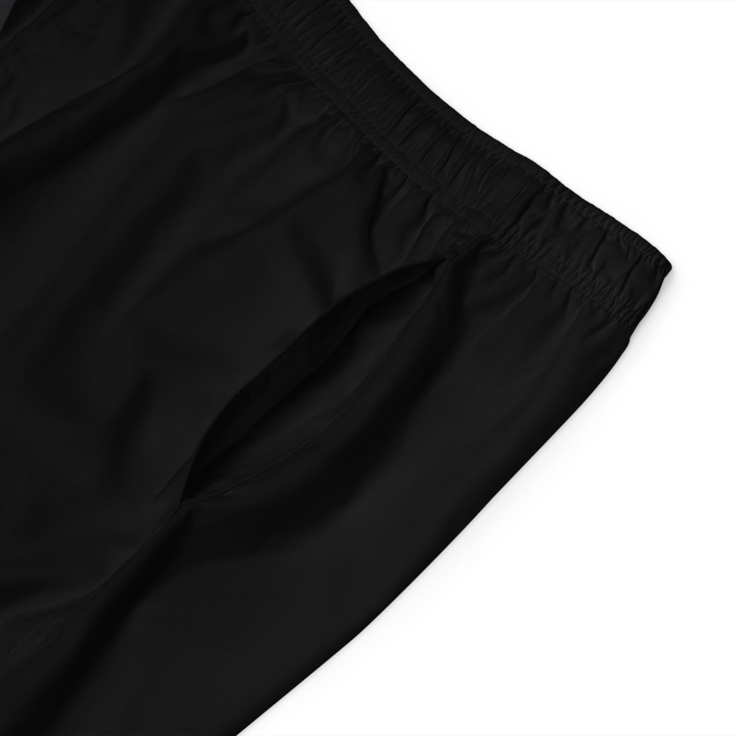 Men's Black & Red Tech Board Shorts — Geometric Athletic Swim Trunks