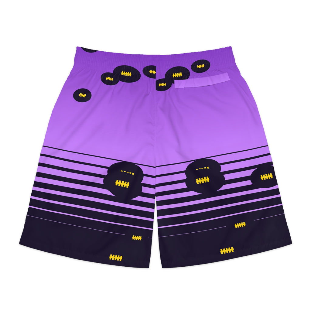 Football Ultra Grape Horizon Fade Men's Athletic Shorts with Pockets