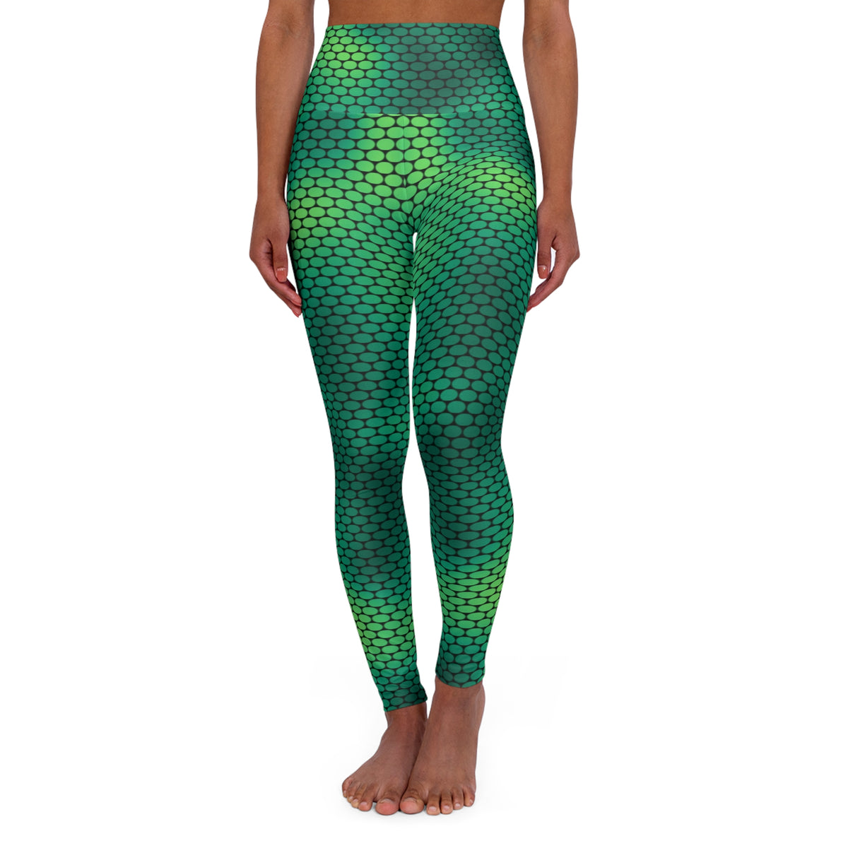 Emerald Python High-Waisted Yoga Leggings (AOP)