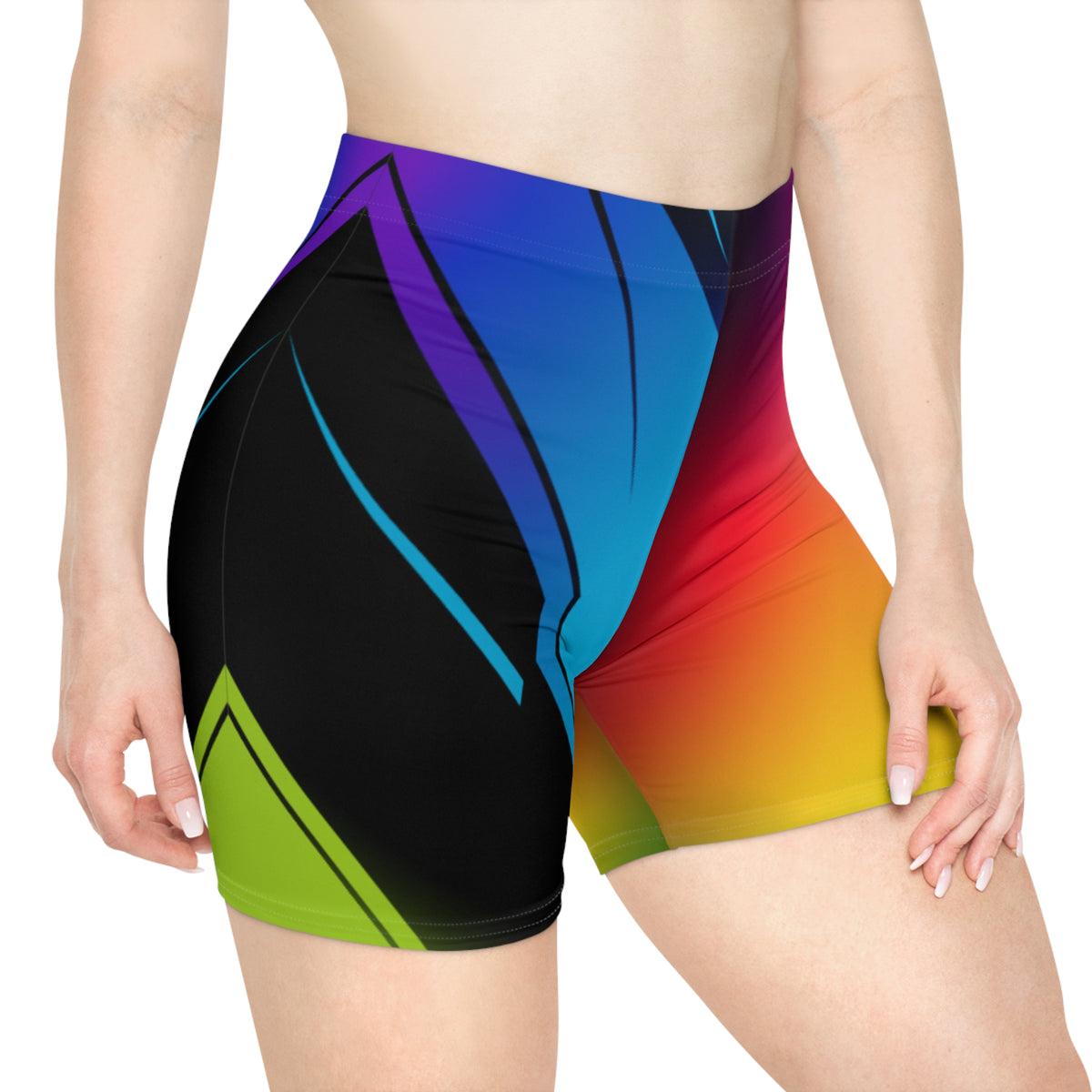 Women Spectrum Fade Biker Shorts by Vantacore Athletics, view 2
