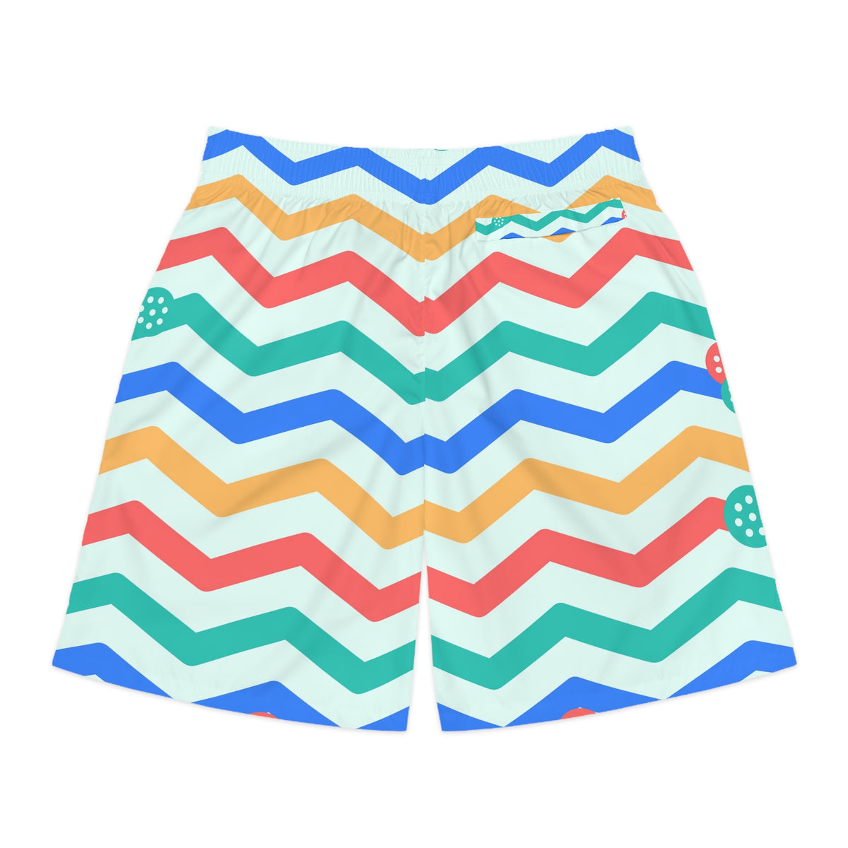 Pickleball Sea Glass Chevron Rush Men's Athletic Shorts with Pockets
