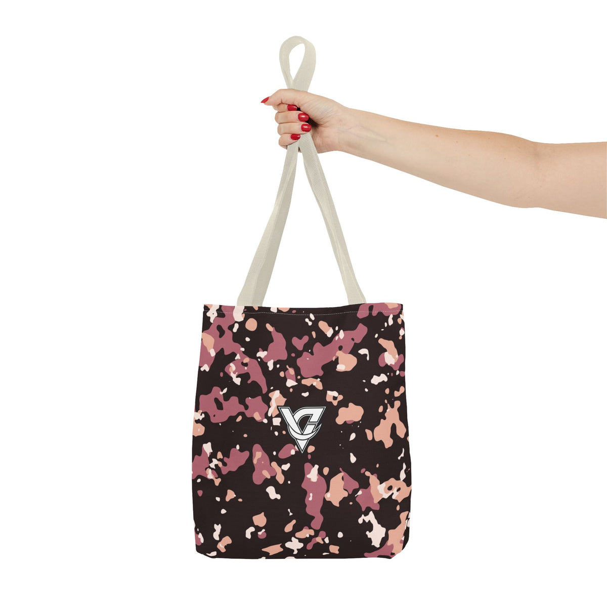 Rose Gold Splatter Tote Bag — All-Over Print Gym & Everyday Tote
