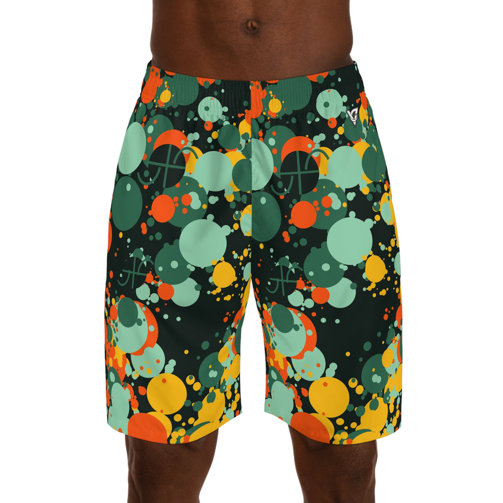 Basketball Jungle Juice Splash Zone Men's Athletic Shorts with Pockets