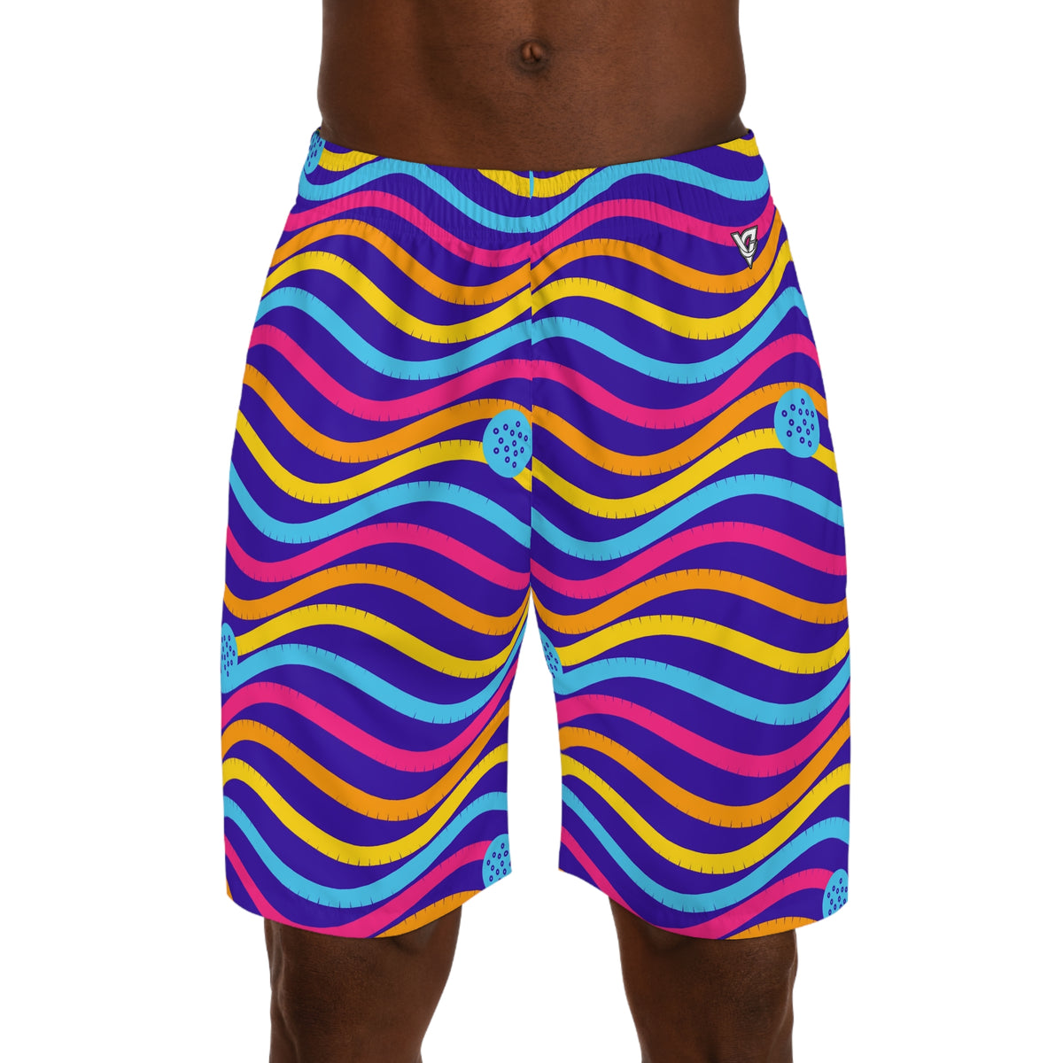 Golf Sunrise Punch Wave Rider Men's Athletic Shorts with Pockets