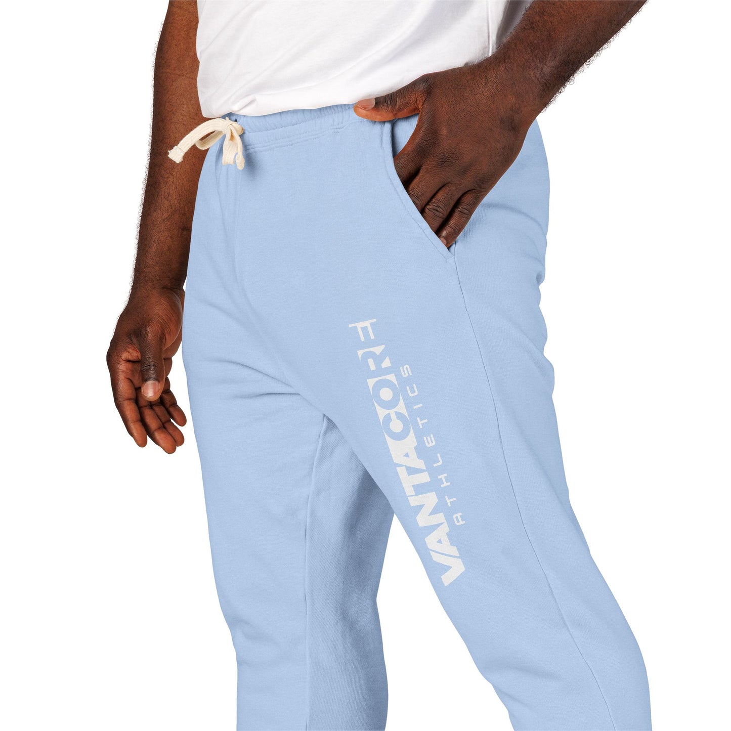 Copy of Vertical 'VANTOCOL?' Graphic Sweatpants — Garment-Dyed Fleece Joggers