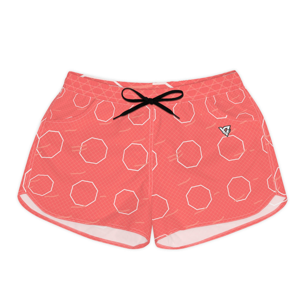Combat Sports Hot Coral Cage Mesh Women's Athletic Shorts with Pockets