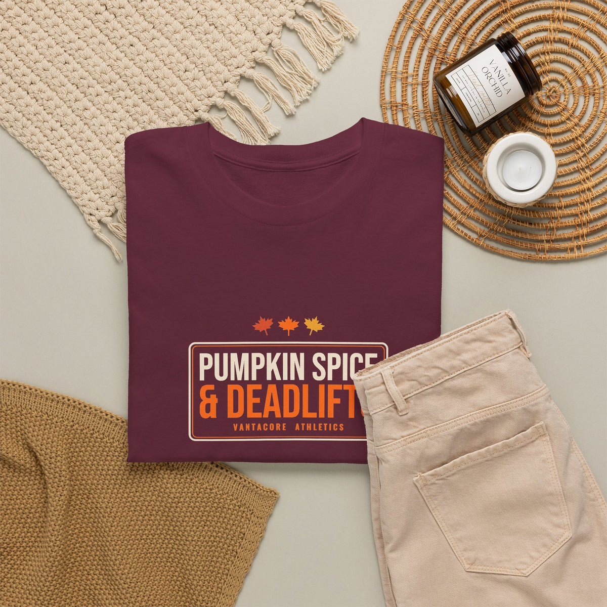 Pumpkin Spice & Deadlifts | Men's Graphic Gym T-Shirt