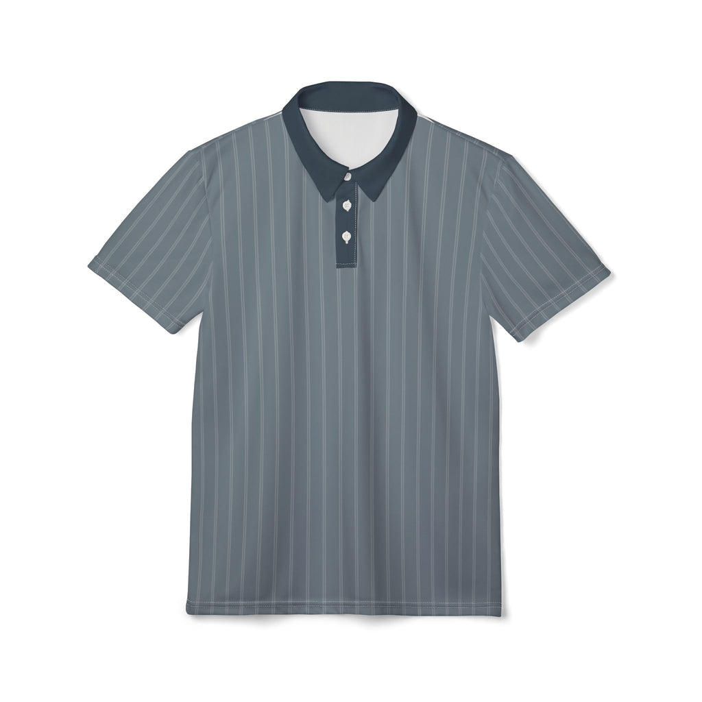 Classic Slate Pinstripe Polo Shirt