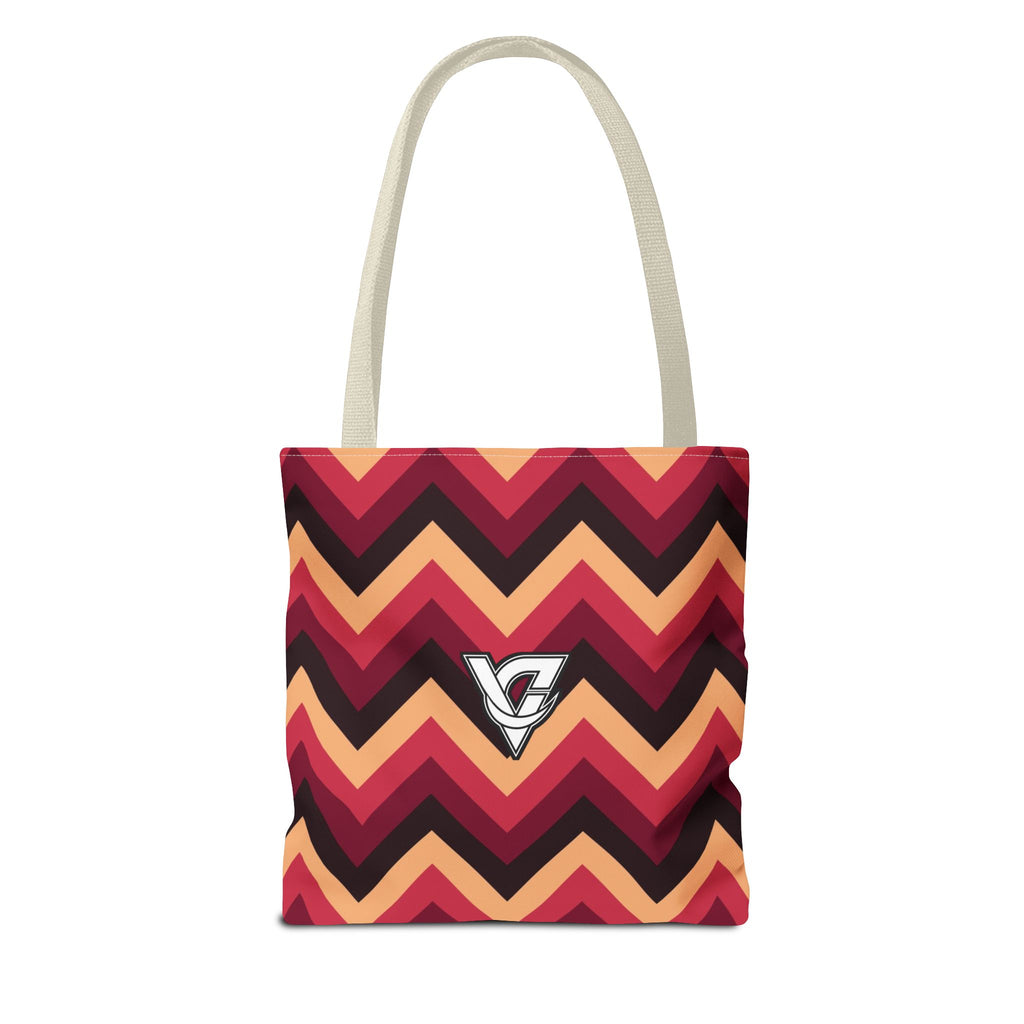 Cranberry Chevron Tote Bag — All-Over Print Gym & Everyday Tote