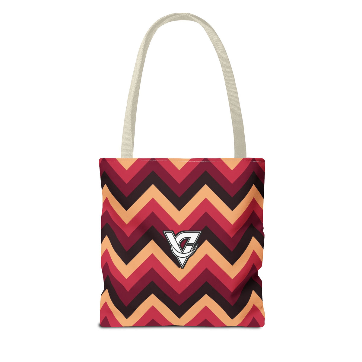 Cranberry Chevron Tote Bag — All-Over Print Gym & Everyday Tote