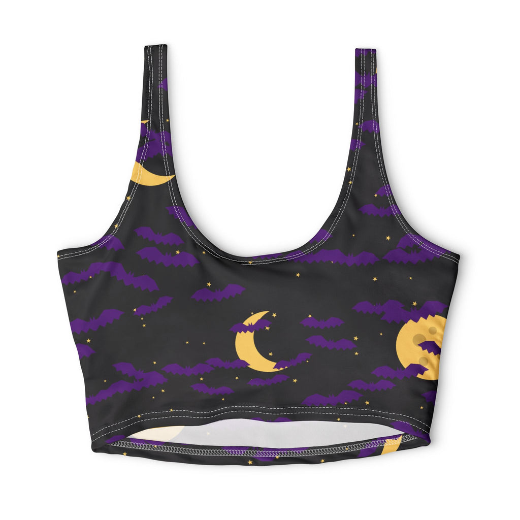 Halloween Midnight Pumpkin Bat Swarm Sports Bra