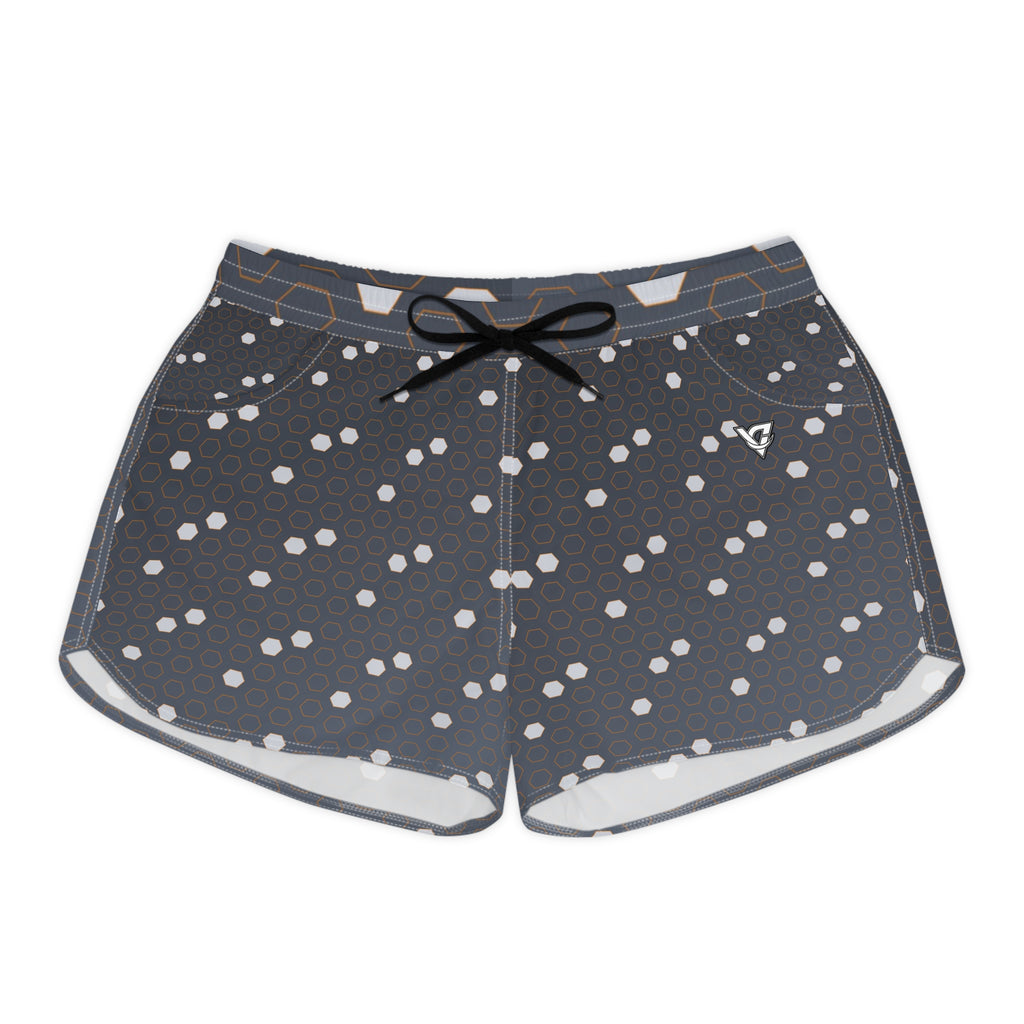 Soccer Slate Storm Hex Pitch Women's Athletic Shorts with Pockets