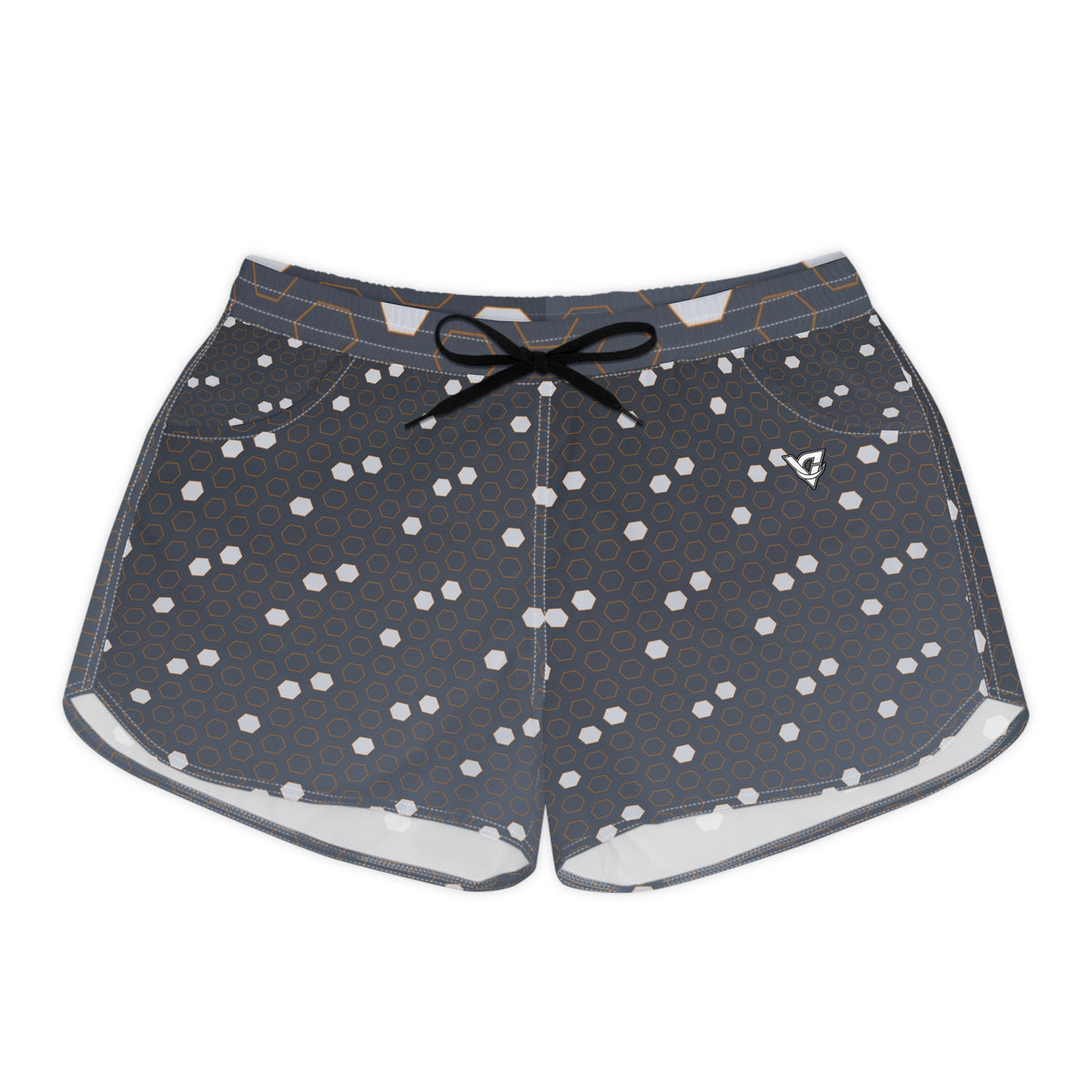 Soccer Slate Storm Hex Pitch Women's Athletic Shorts with Pockets