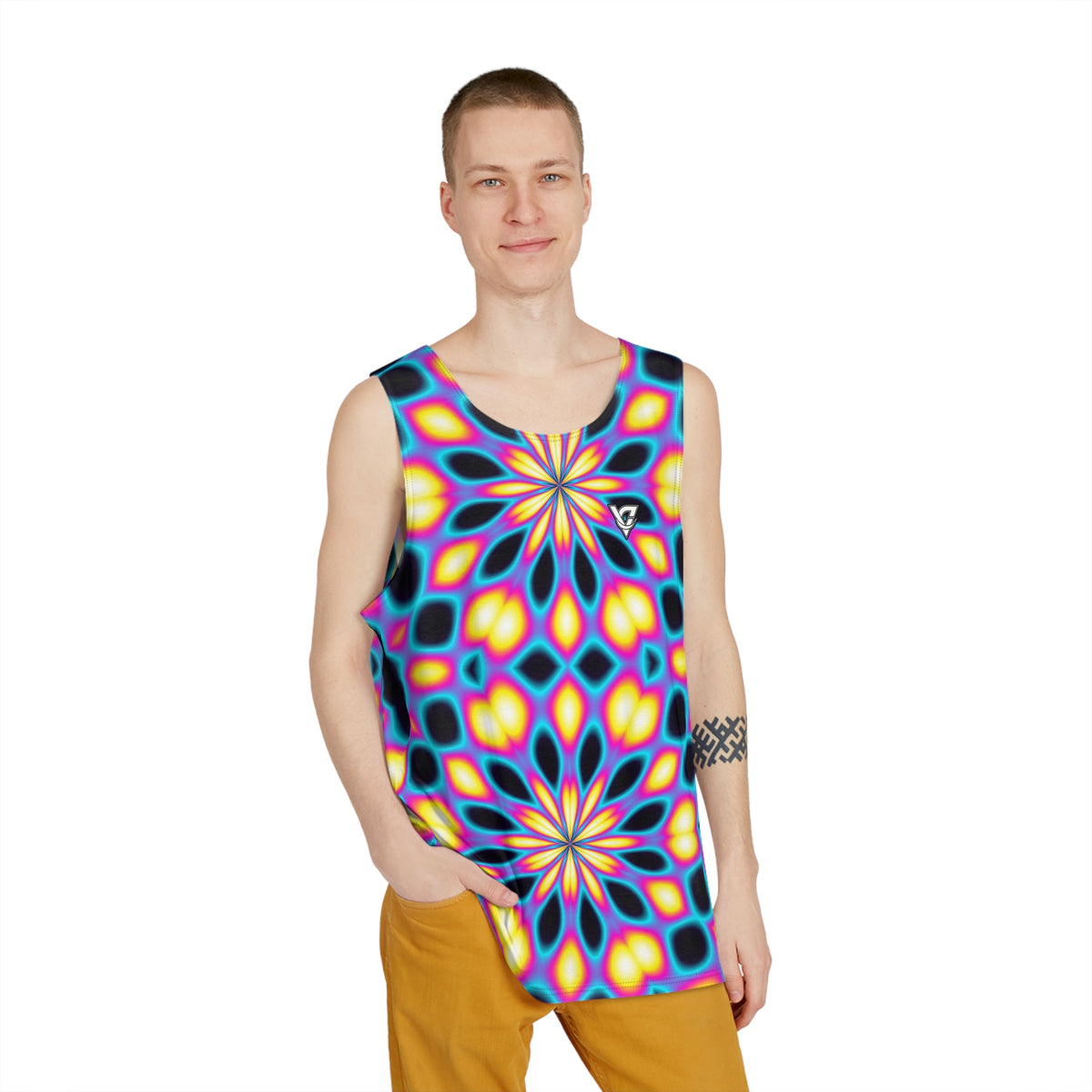 Neon Kaleidoscope Men's Athletic Tank