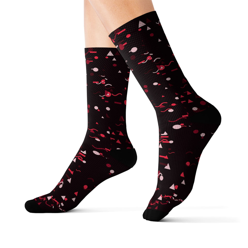 Cherry Confetti Athletic Crew Socks