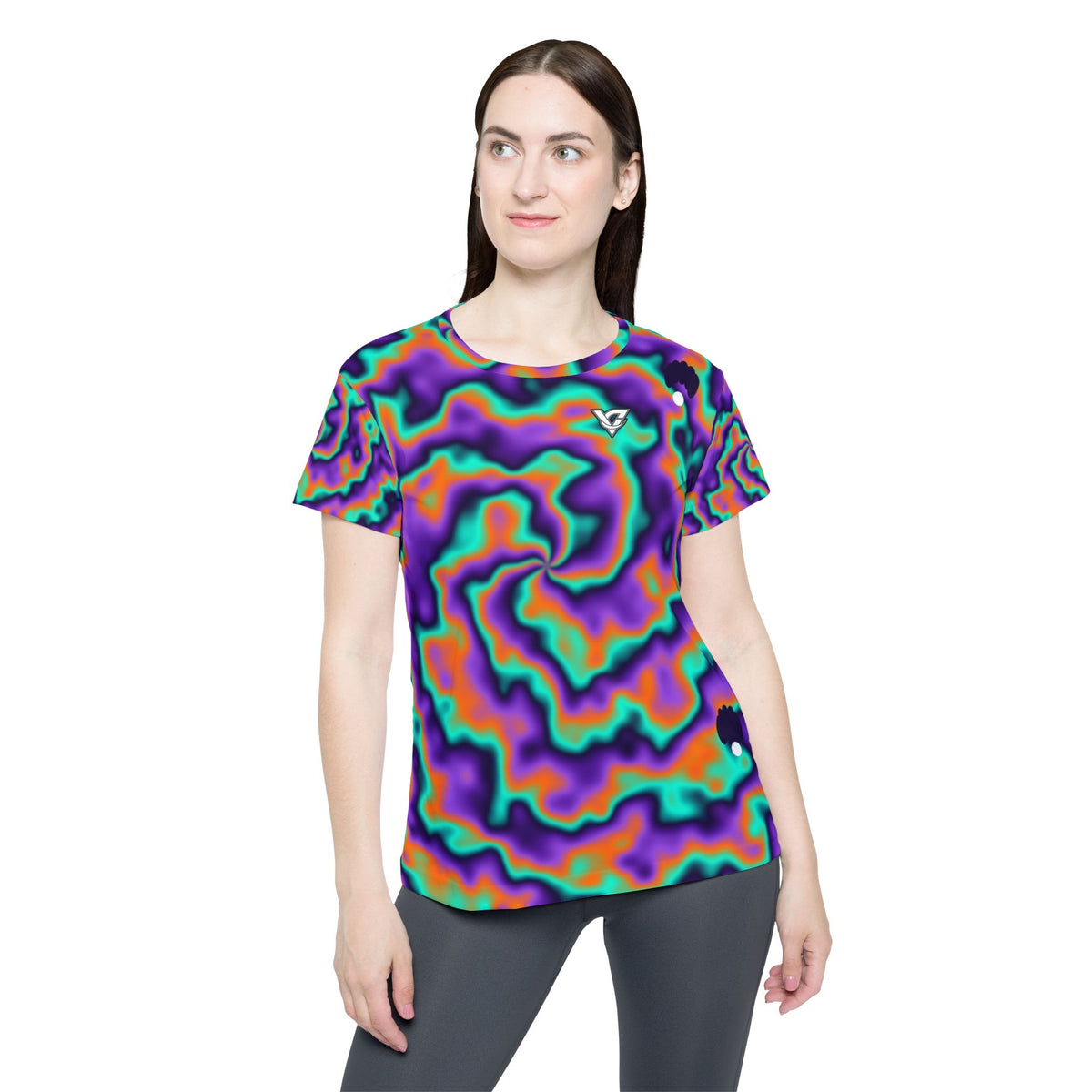 Yoga Galaxy Glow Tie-Dye Spin Women's Sports Jersey