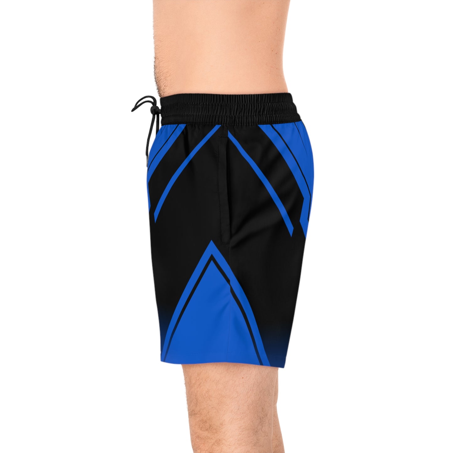 Men's Blue Abstract Athletic Jogger Shorts - No Pockets