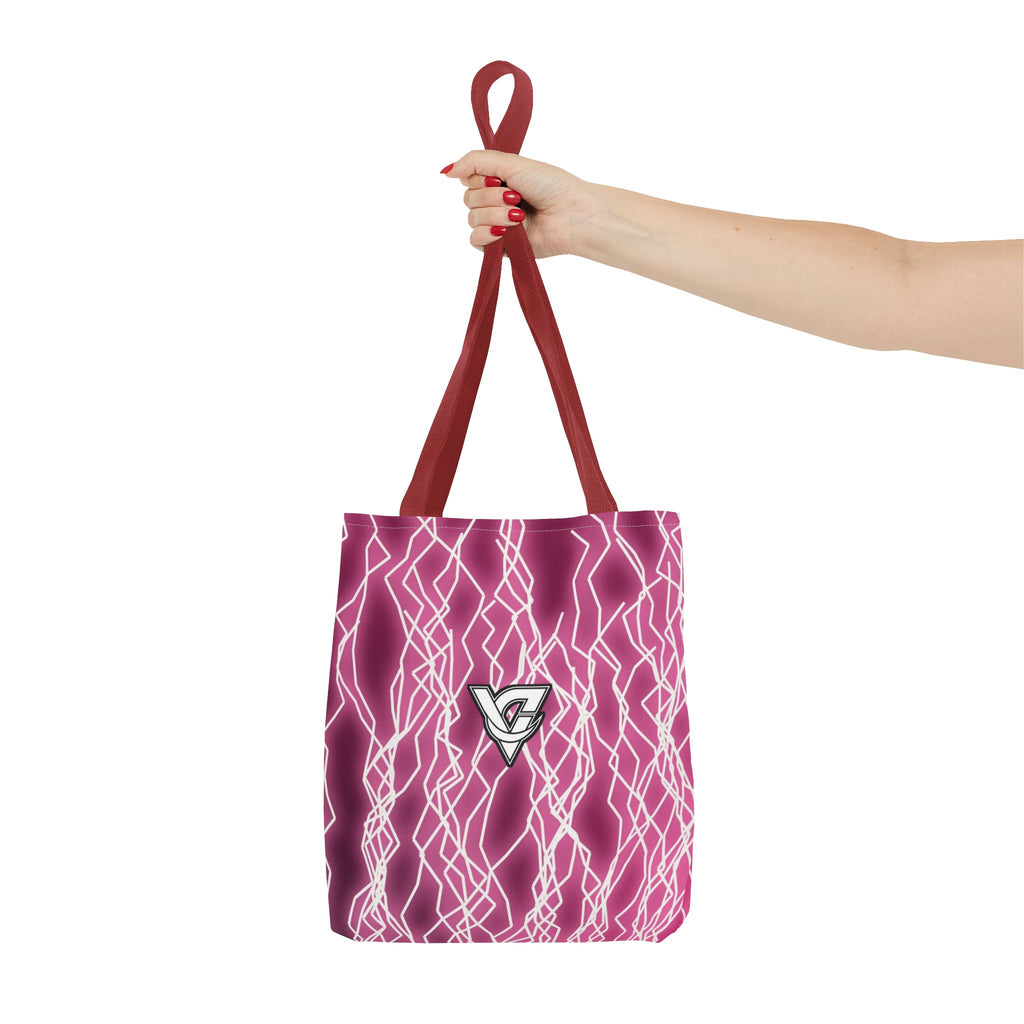 Hot Pink Lightning Tote Bag — All-Over Print Gym & Everyday Tote