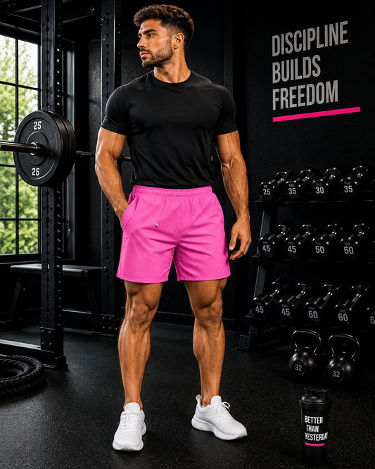 Men's Electric Pink Essential Athletic Multipurpose Shorts