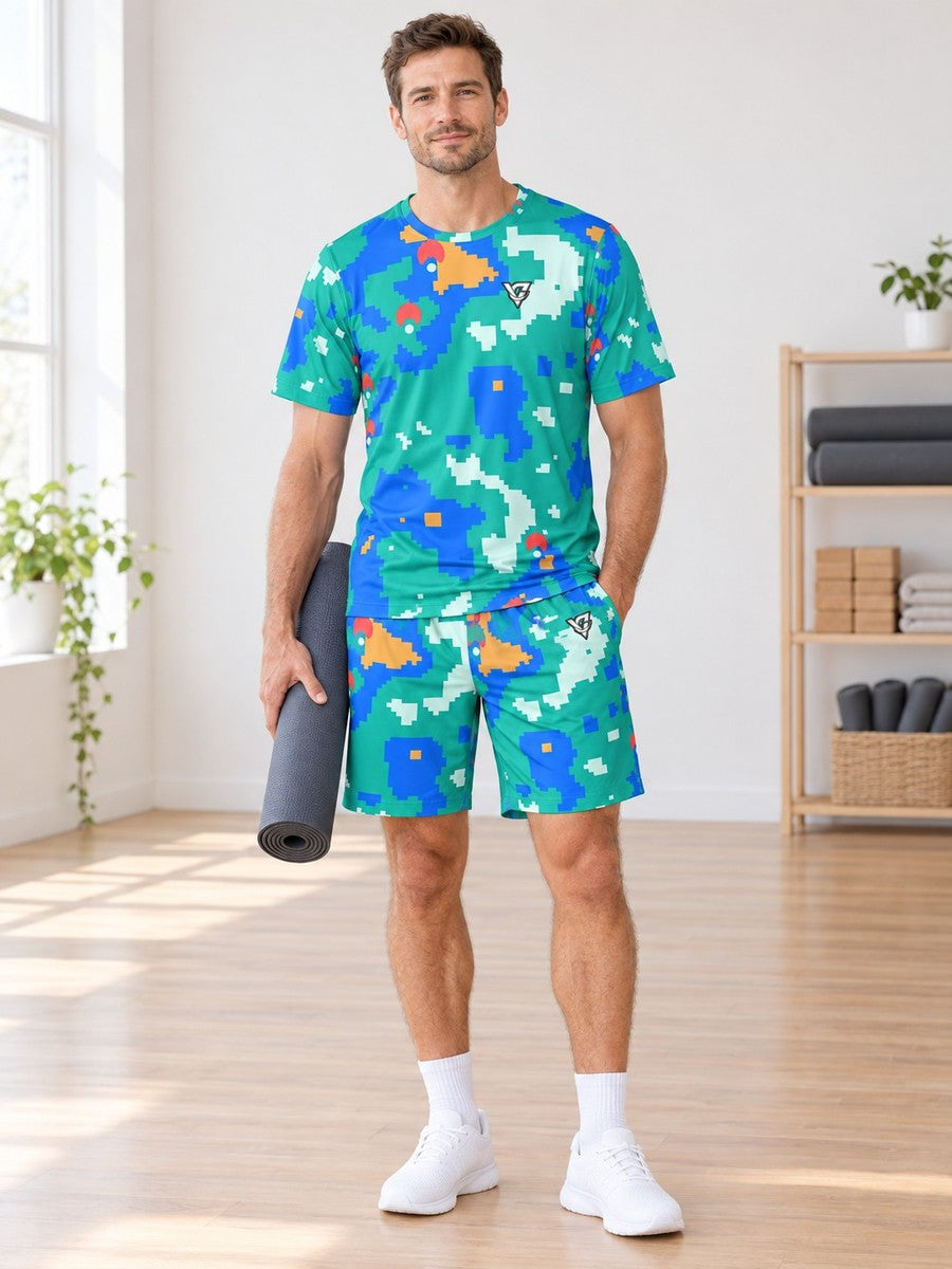 Yoga Sea Glass Pixel Camo Men's Sports Jersey - front view